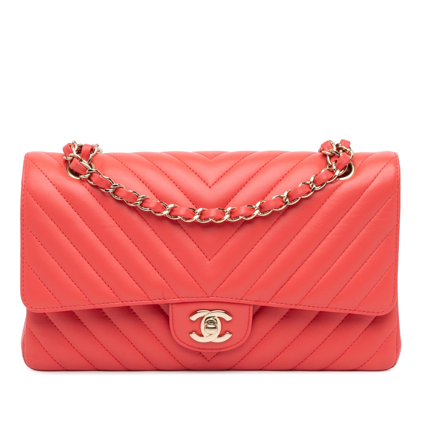 Chanel Classic Chevron Lambskin Double Flap Handbag