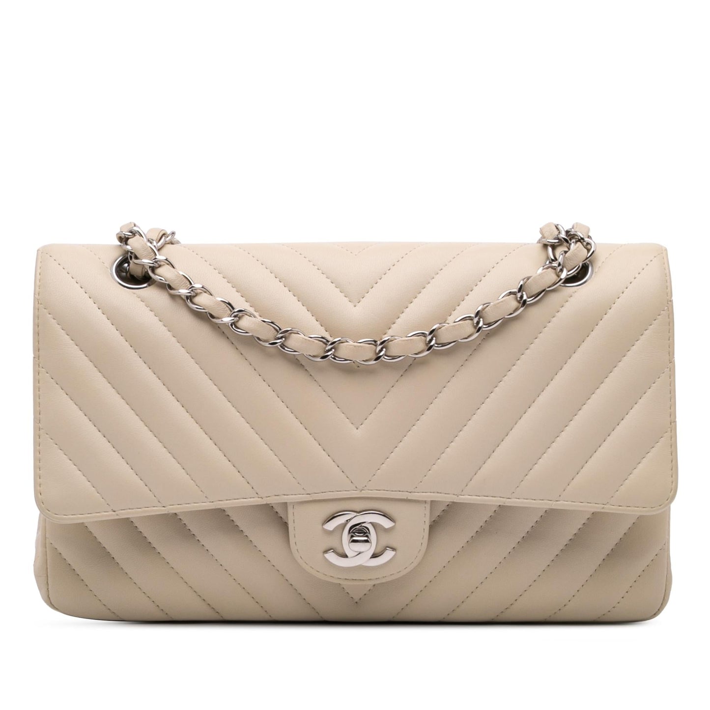 Chanel Classic Chevron Lambskin Double Flap Handbag Flap 2