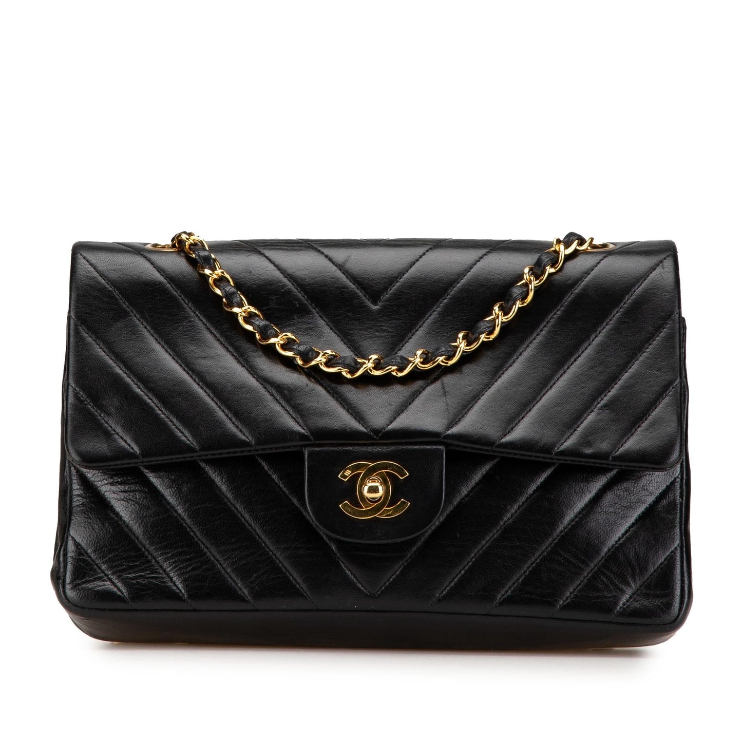 Chanel Classic Chevron Lambskin Double Flap Handbag Flap 3