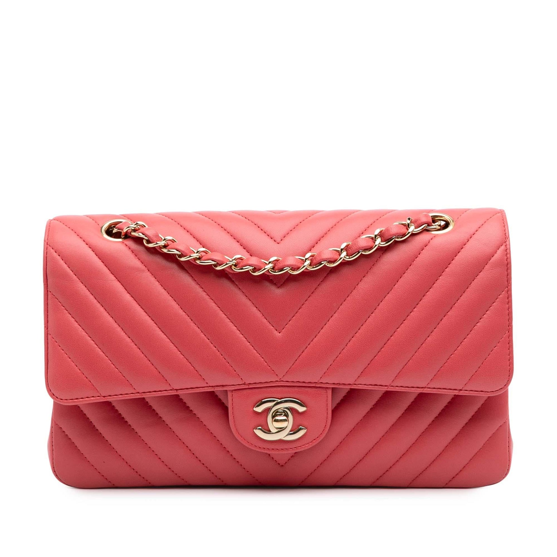 Chanel Classic Chevron Lambskin Double Flap Handbag Flap 5