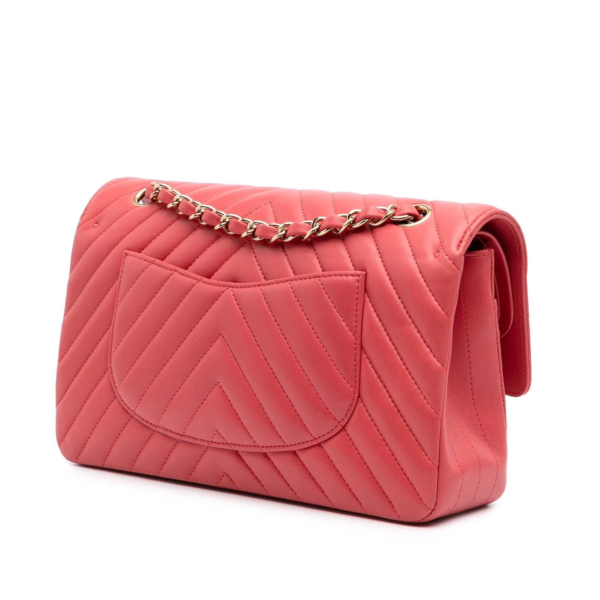 Chanel Classic Chevron Lambskin Double Flap Handbag Flap 5