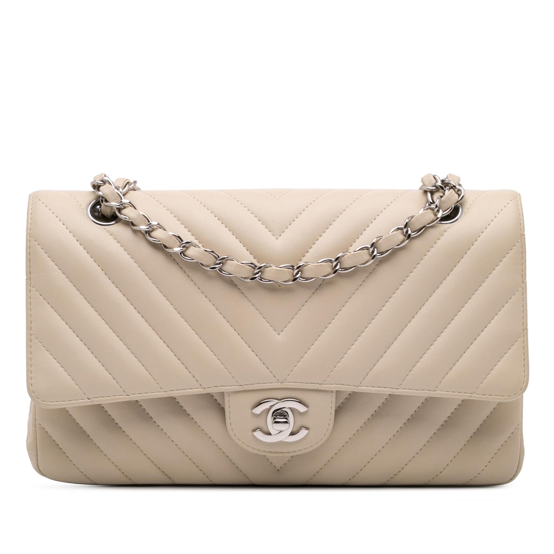 Chanel Classic Chevron Lambskin Double Flap Handbag Flap 6