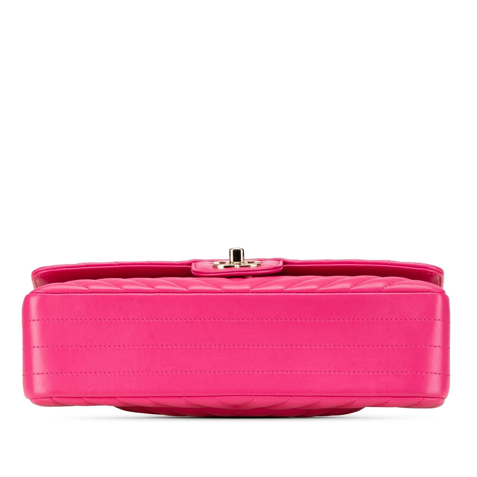 Chanel Classic Chevron Lambskin Double Flap Handbag Flap 8