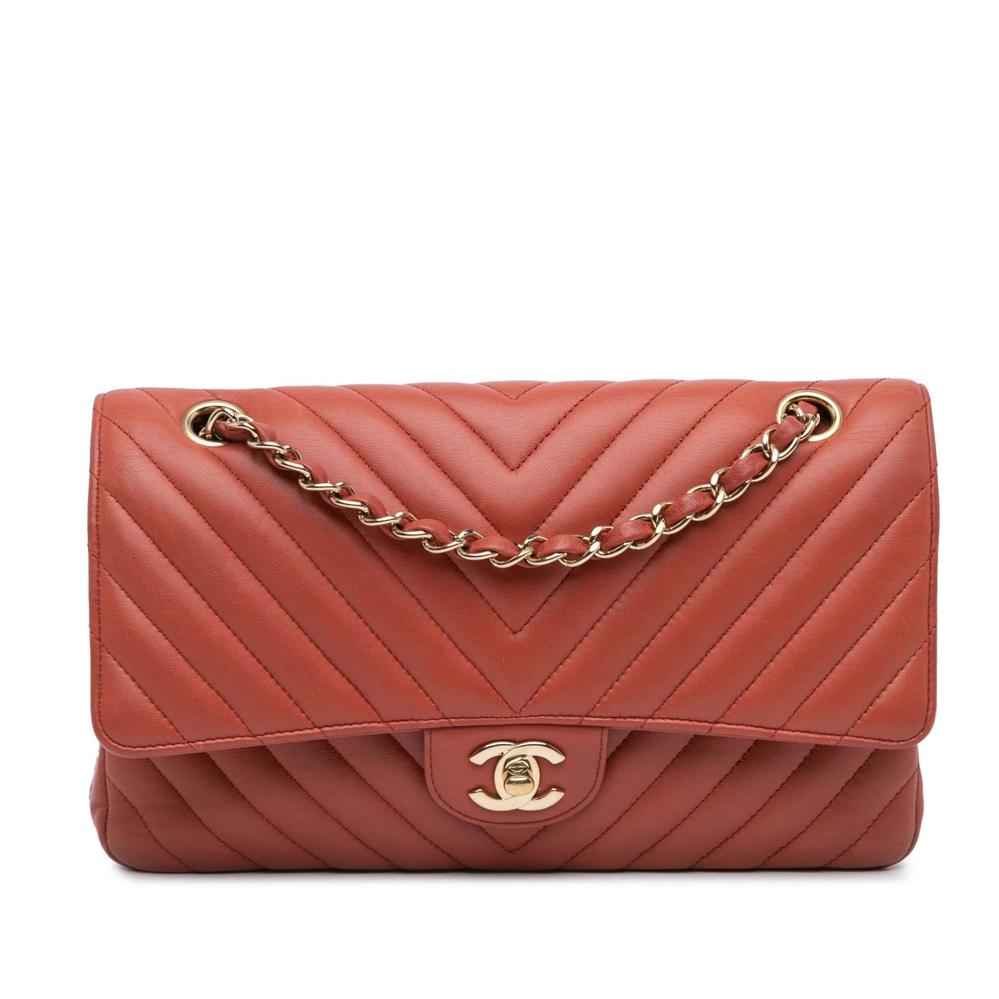 Chanel Classic Chevron Lambskin Double Flap Handbag Flap 9