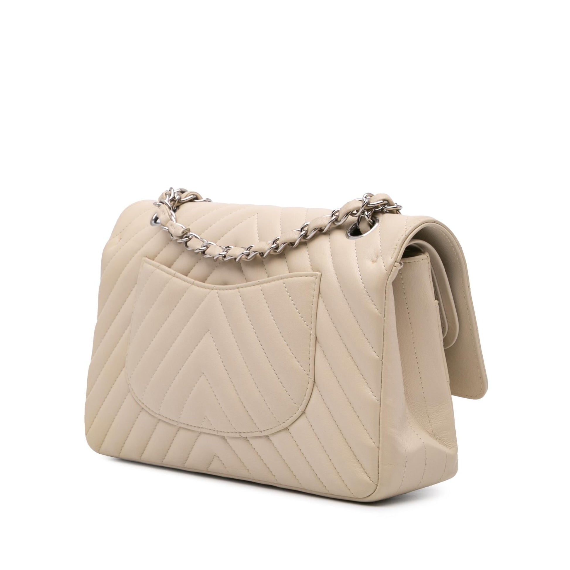 Chanel Classic Chevron Lambskin Double Flap Handbag Flap 12