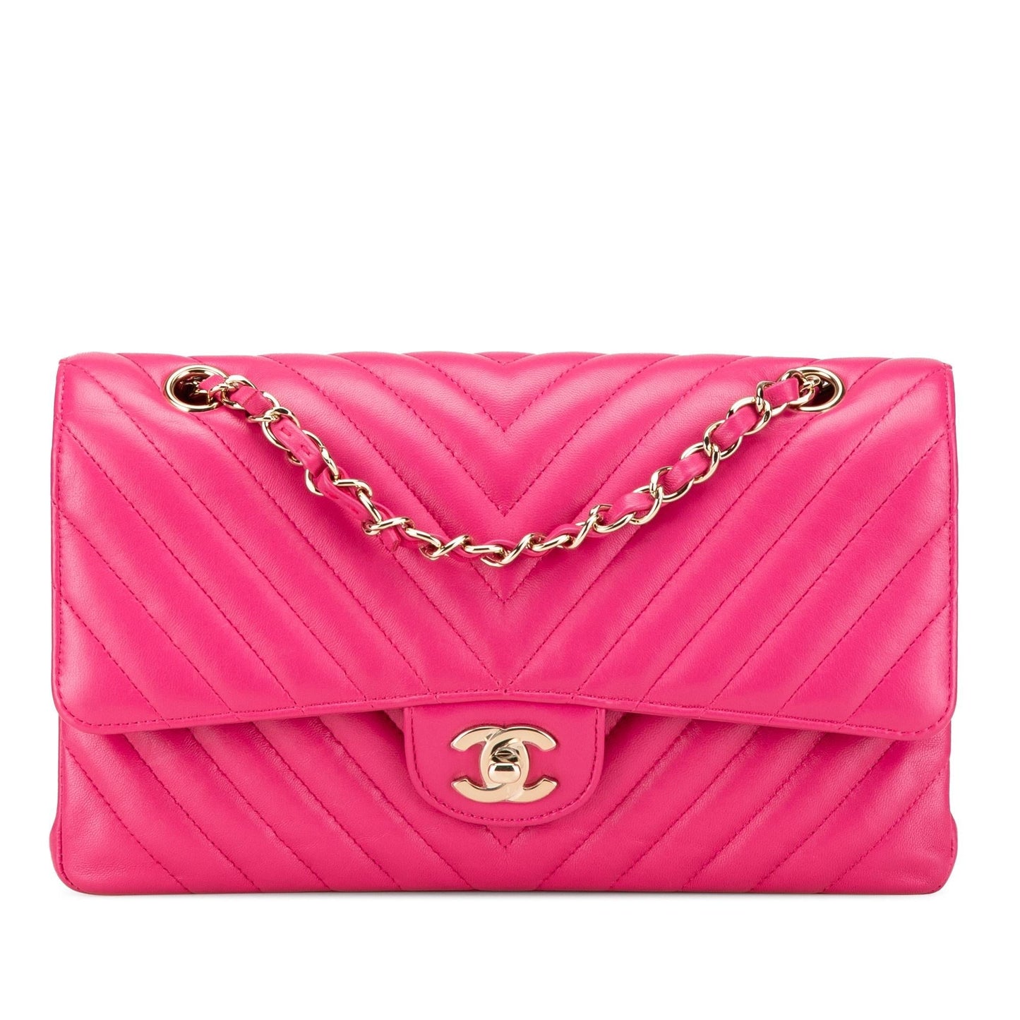 Chanel Classic Chevron Lambskin Double Flap Handbag Flap 10