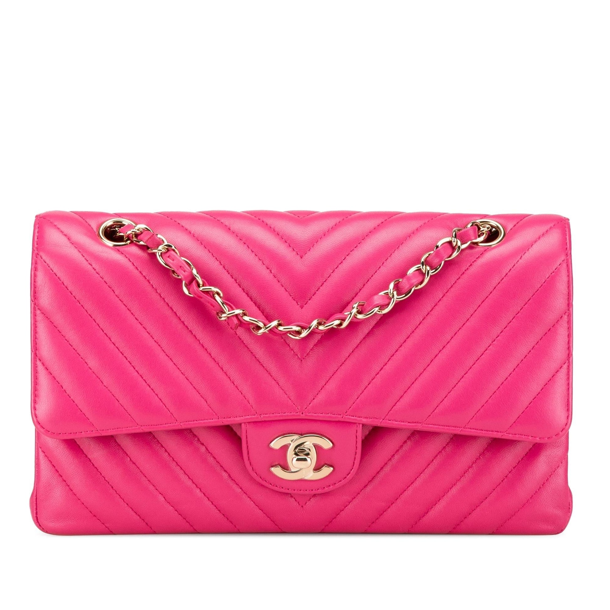 Chanel Classic Chevron Lambskin Double Flap Handbag Flap 10
