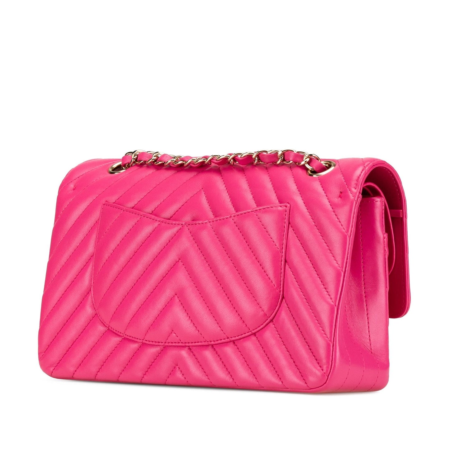 Chanel Classic Chevron Lambskin Double Flap Handbag Flap 10