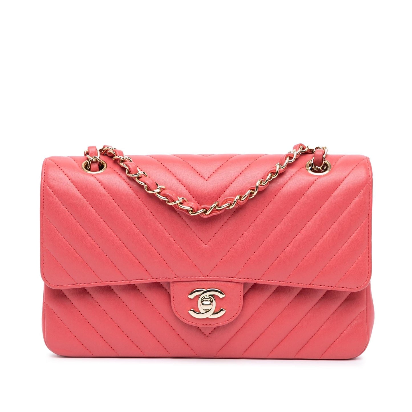 Chanel Classic Chevron Lambskin Double Flap Handbag Flap 16