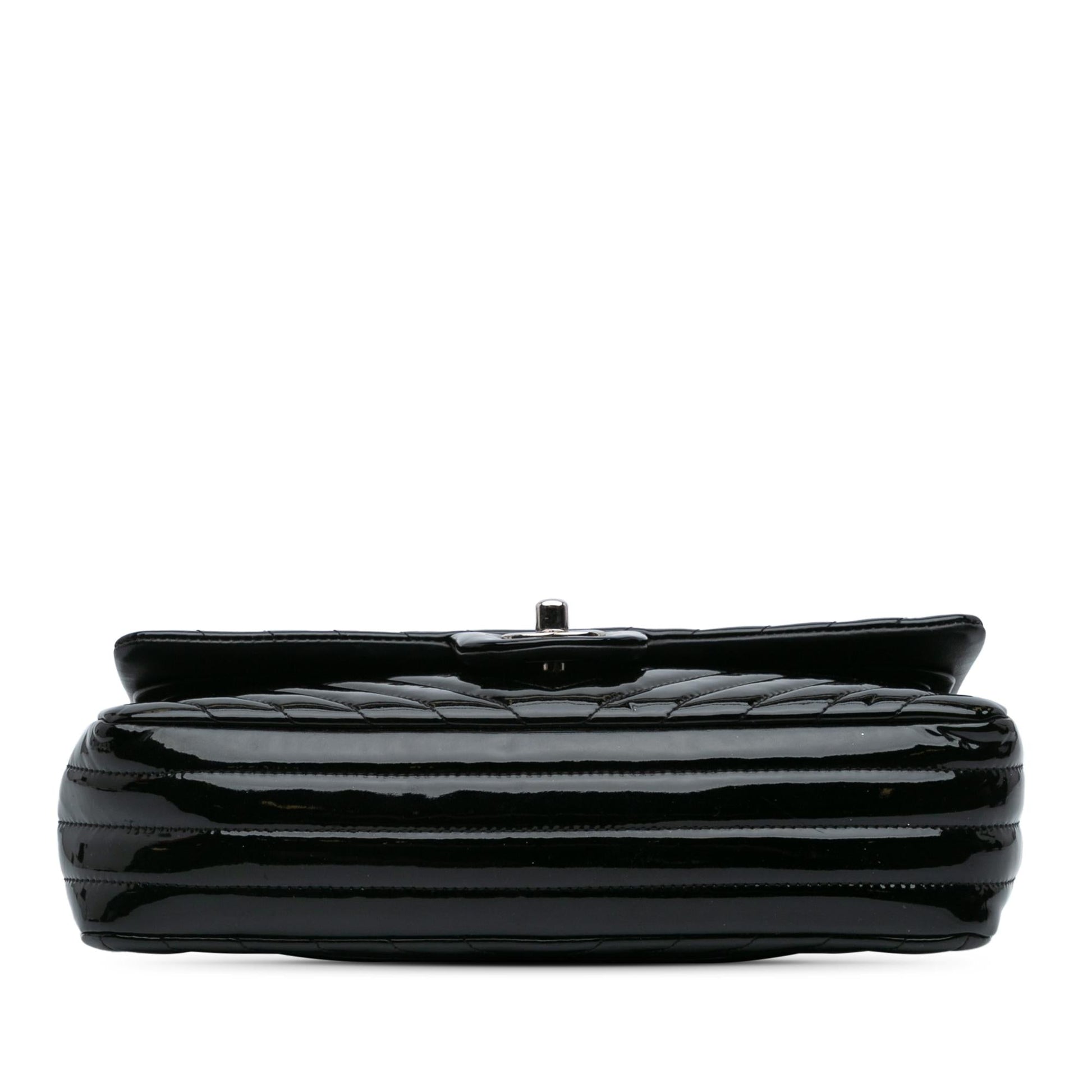 Chanel Classic Chevron Patent Double Flap Handbag