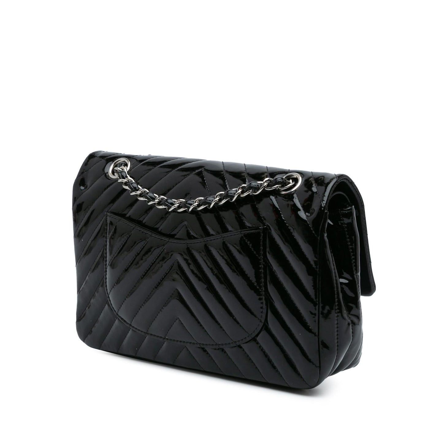 Chanel Classic Chevron Patent Double Flap Handbag