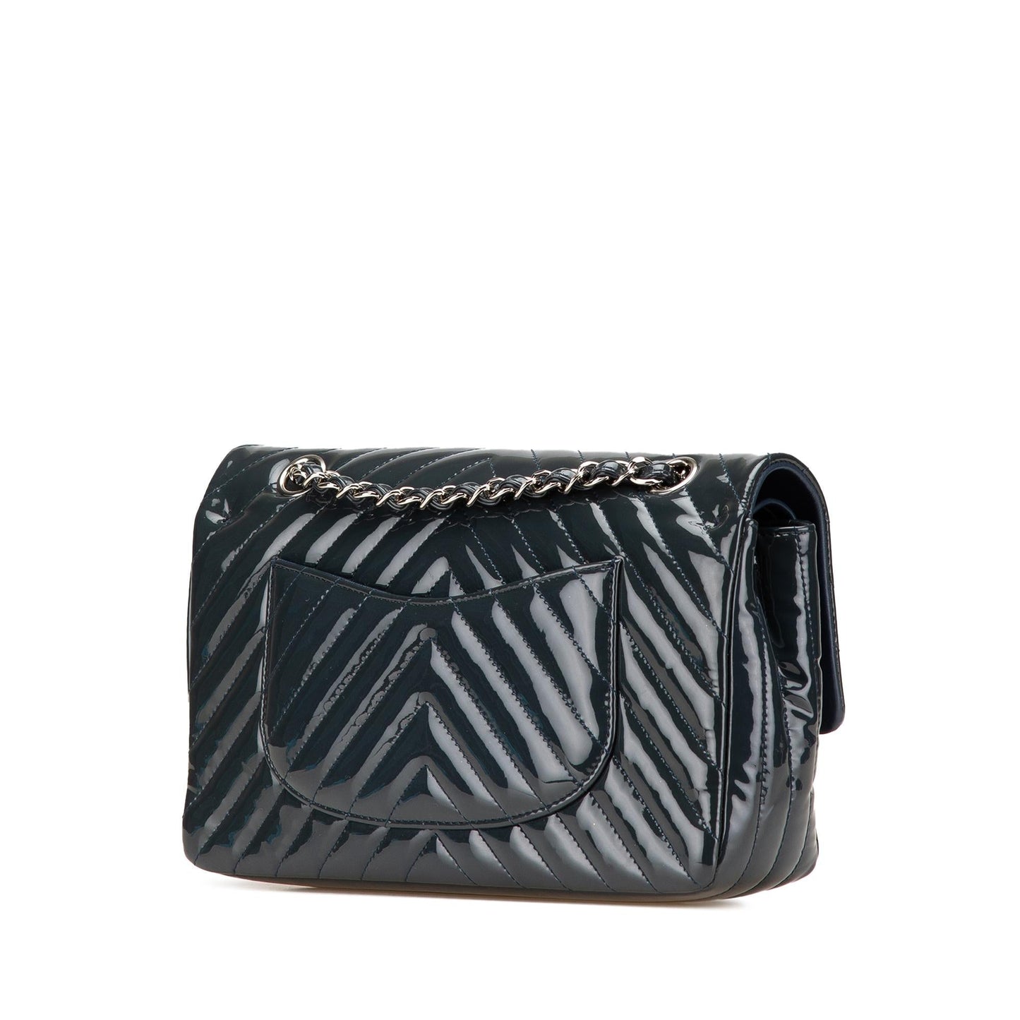 Chanel Classic Chevron Patent Double Flap Handbag Flap 5