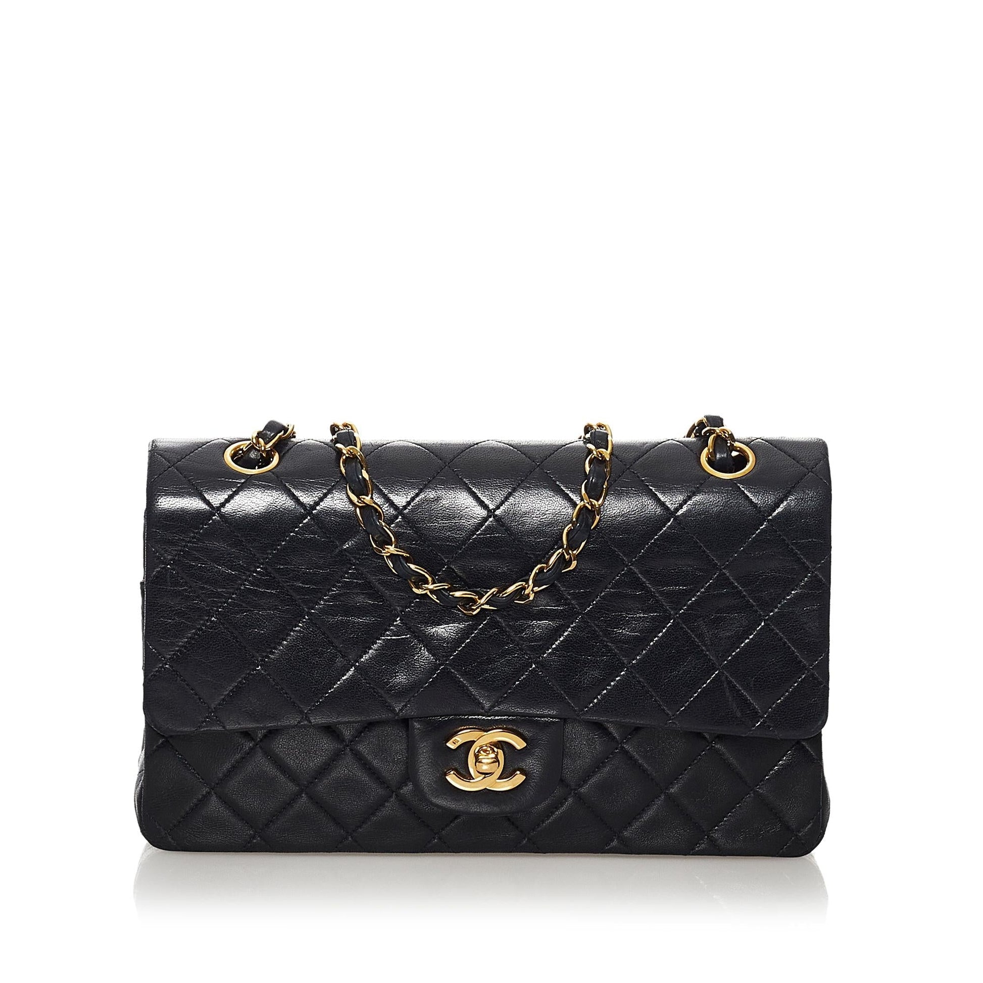 Chanel Classic Lambskin Double Flap SHG Handbag Flap Shg