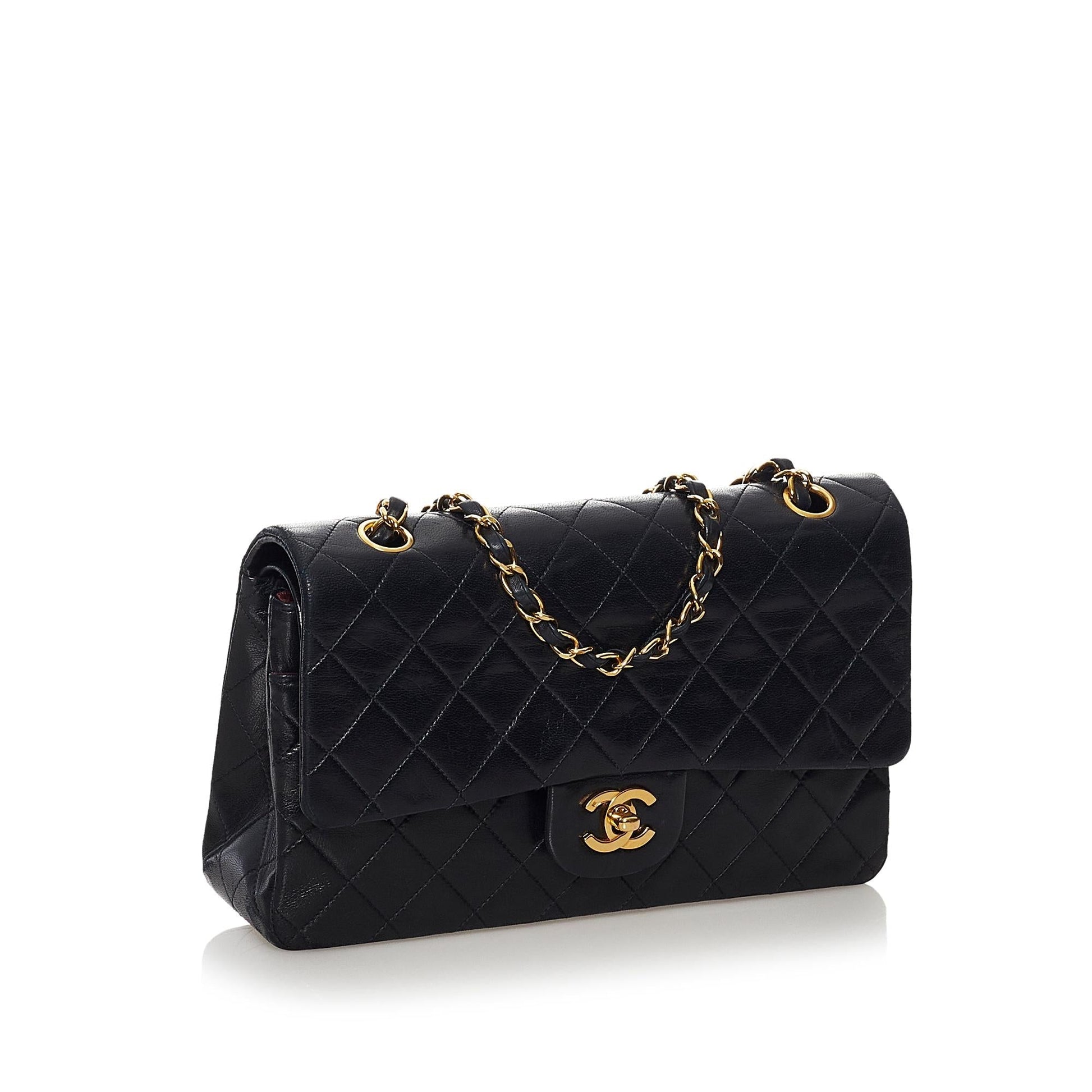 Chanel Classic Lambskin Double Flap SHG Handbag Flap Shg