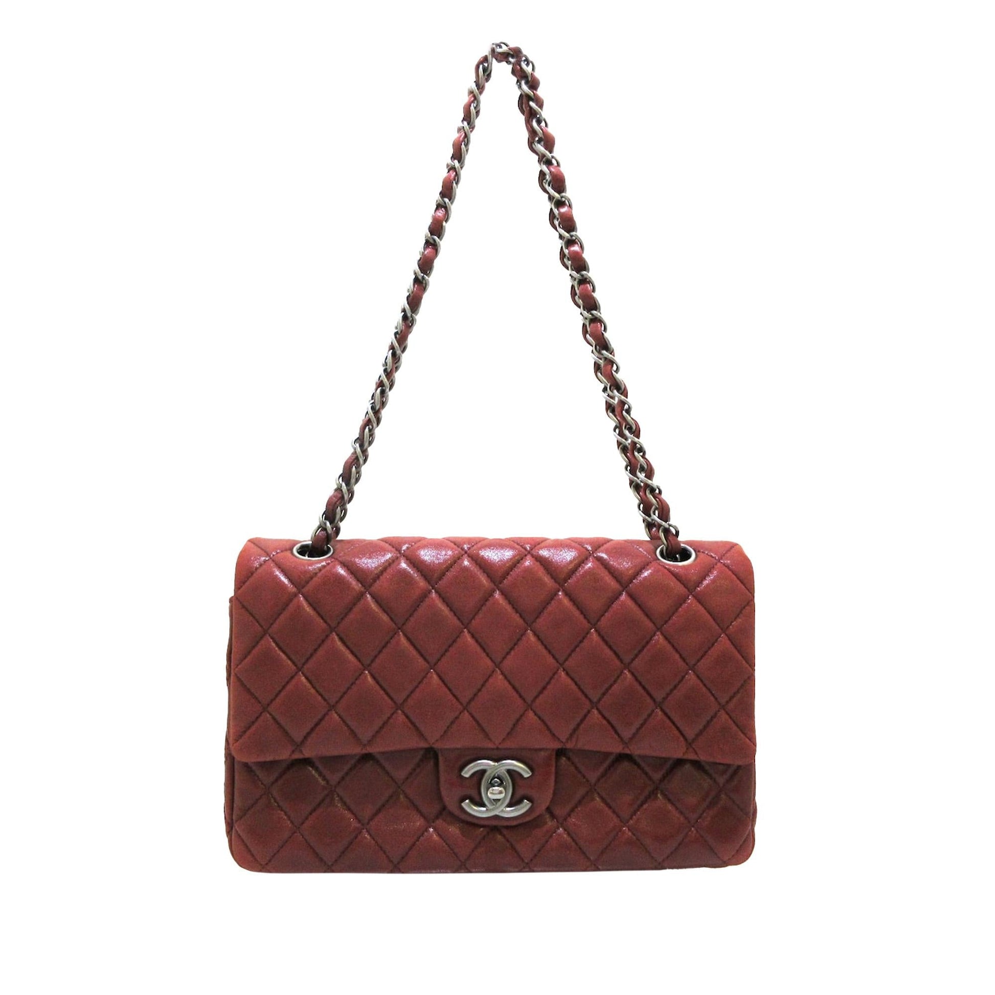 Chanel Classic Lambskin Double Flap SHG Handbag 11