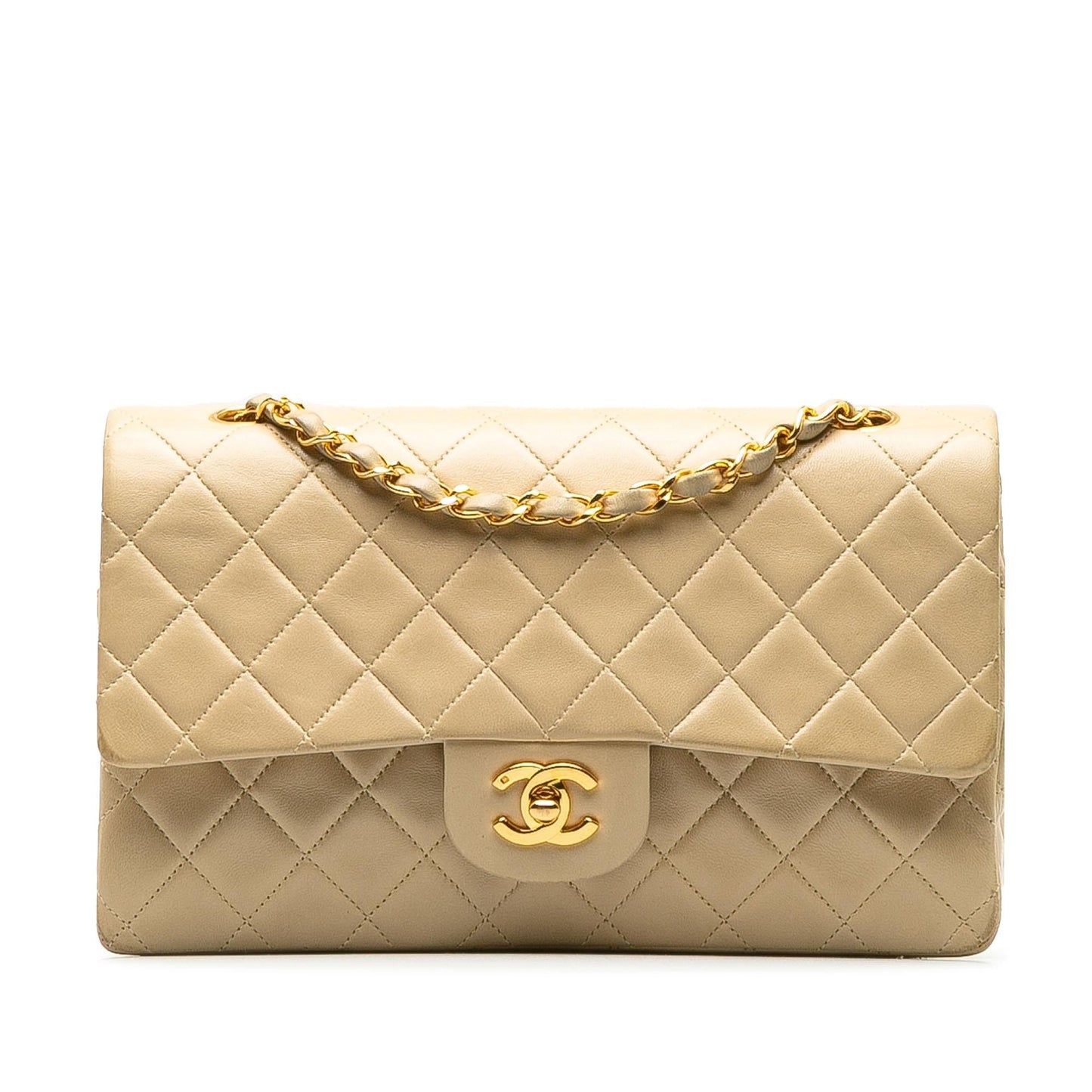 Chanel Classic Lambskin Double Flap Handbag Shg Fjm1Y8