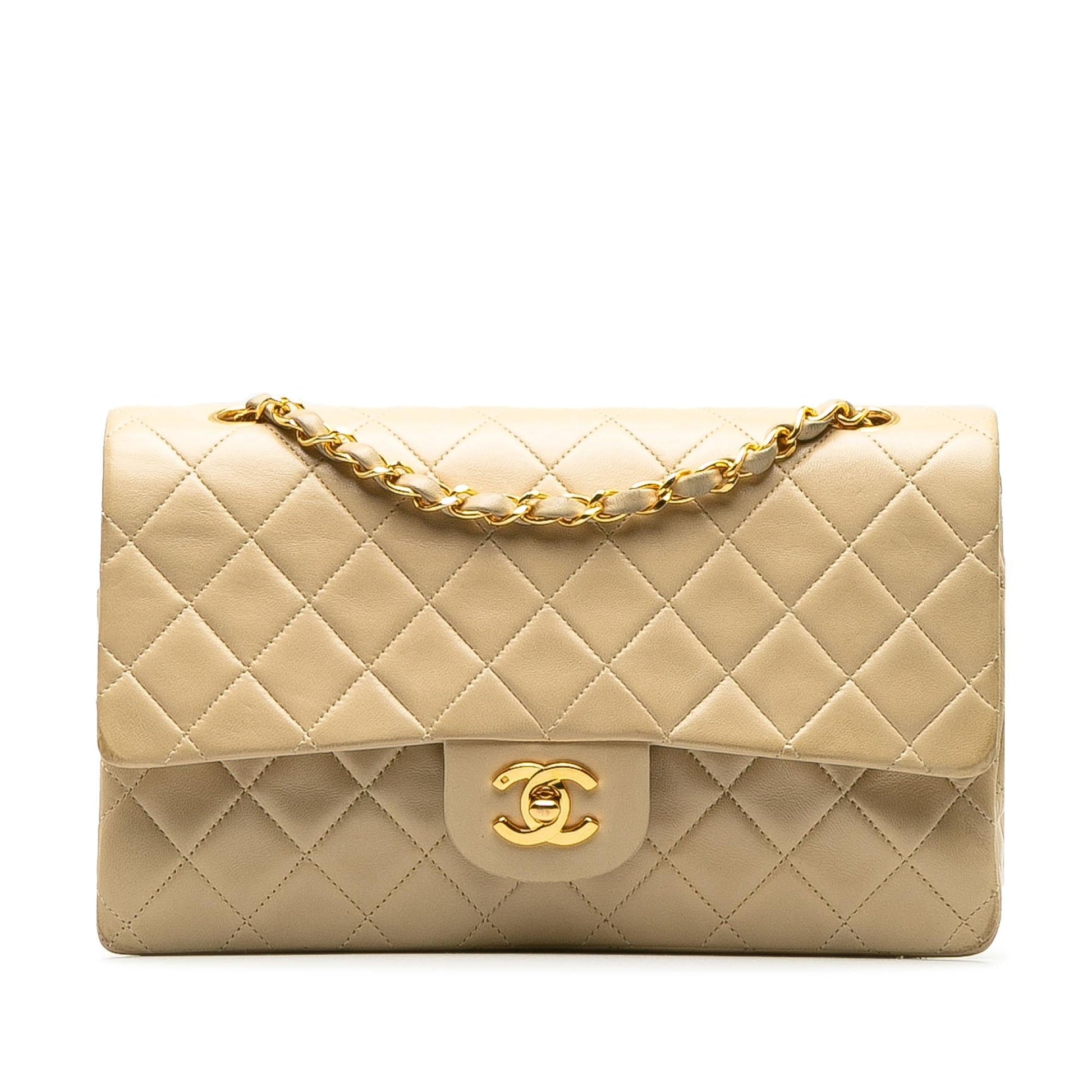 Chanel Classic Lambskin Double Flap Handbag Shg Fjm1Y8
