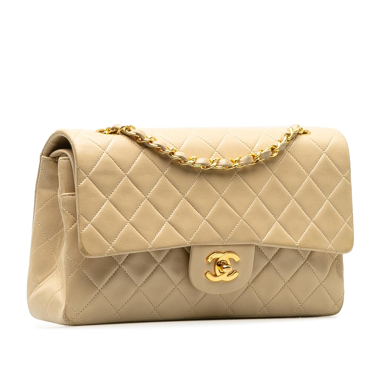 Chanel Classic Lambskin Double Flap Handbag Shg Fjm1Y8