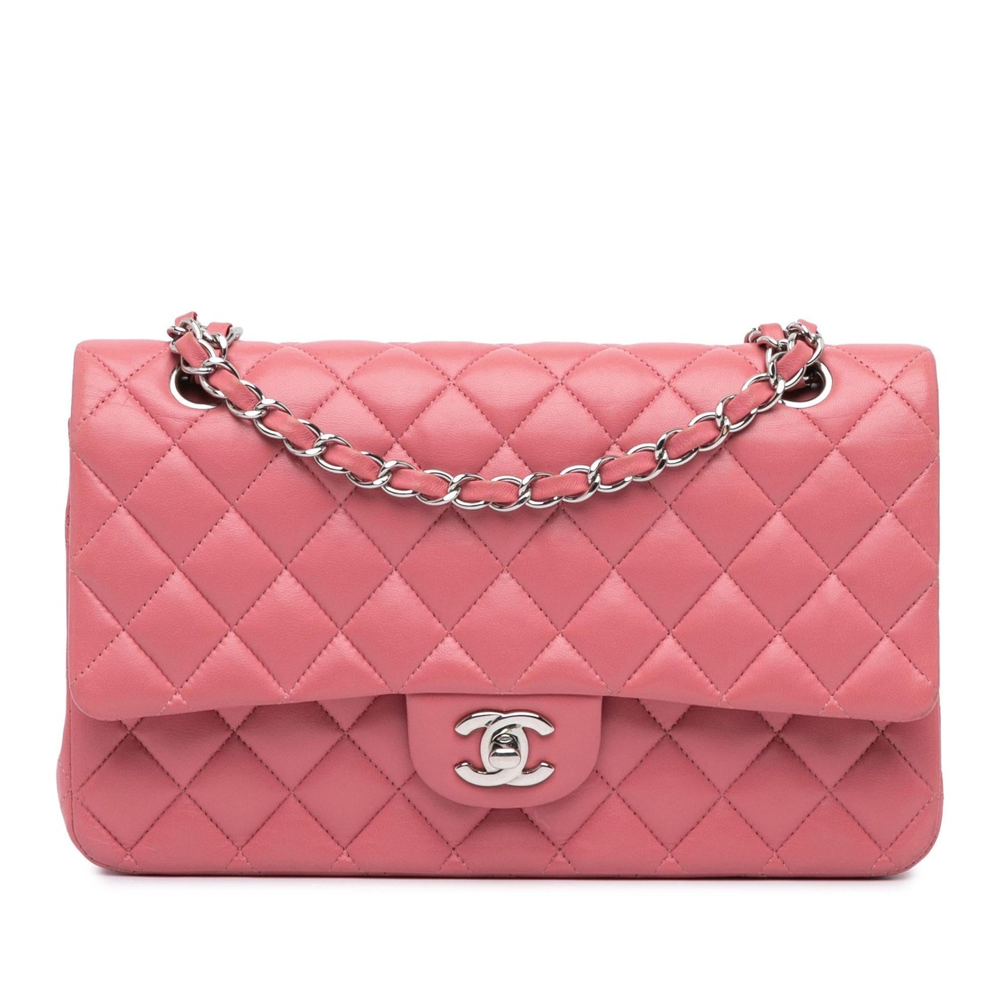 Chanel Classic Lambskin Double Flap Handbag Shg Lwjydo