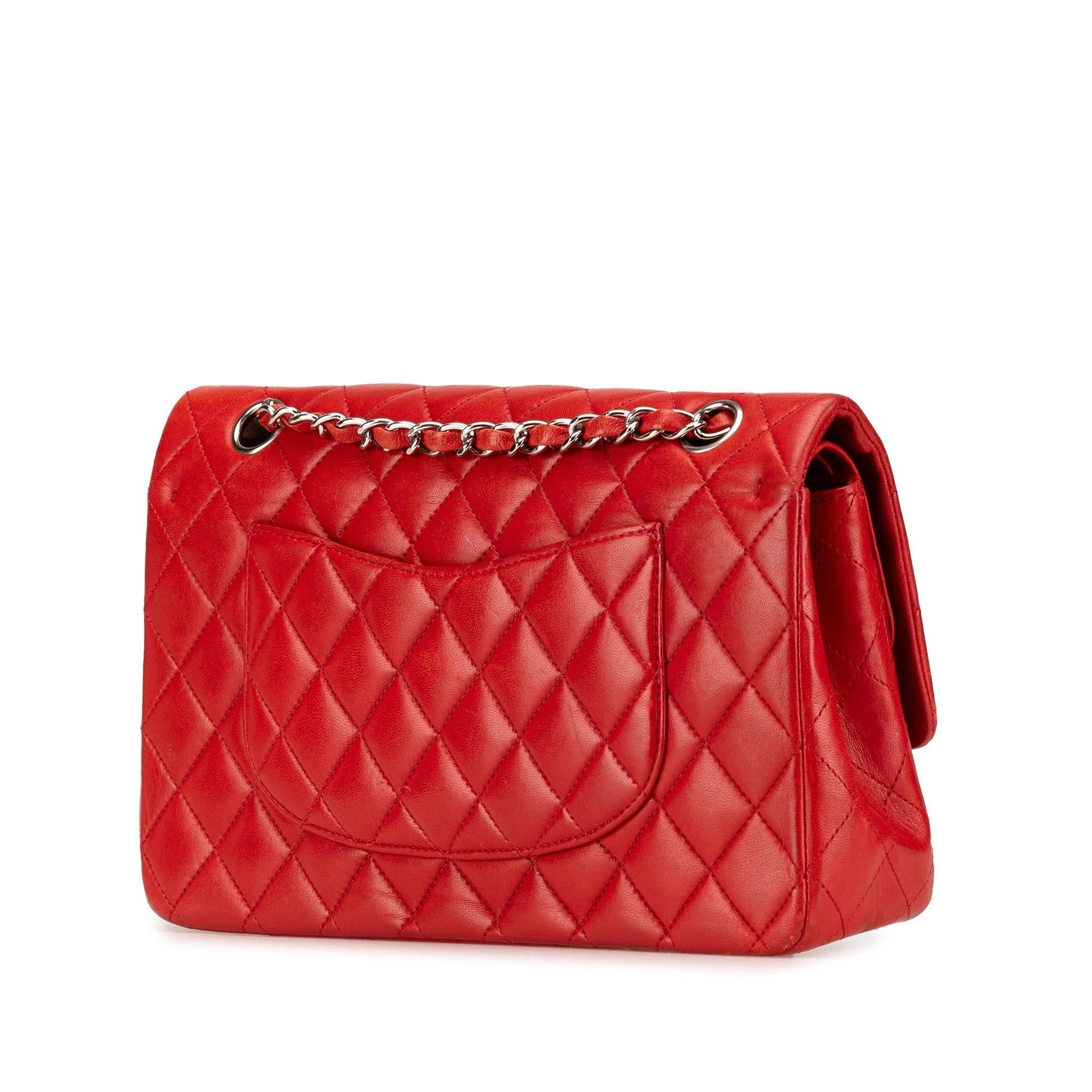 Chanel Classic Lambskin Double Flap Handbag Flap 9