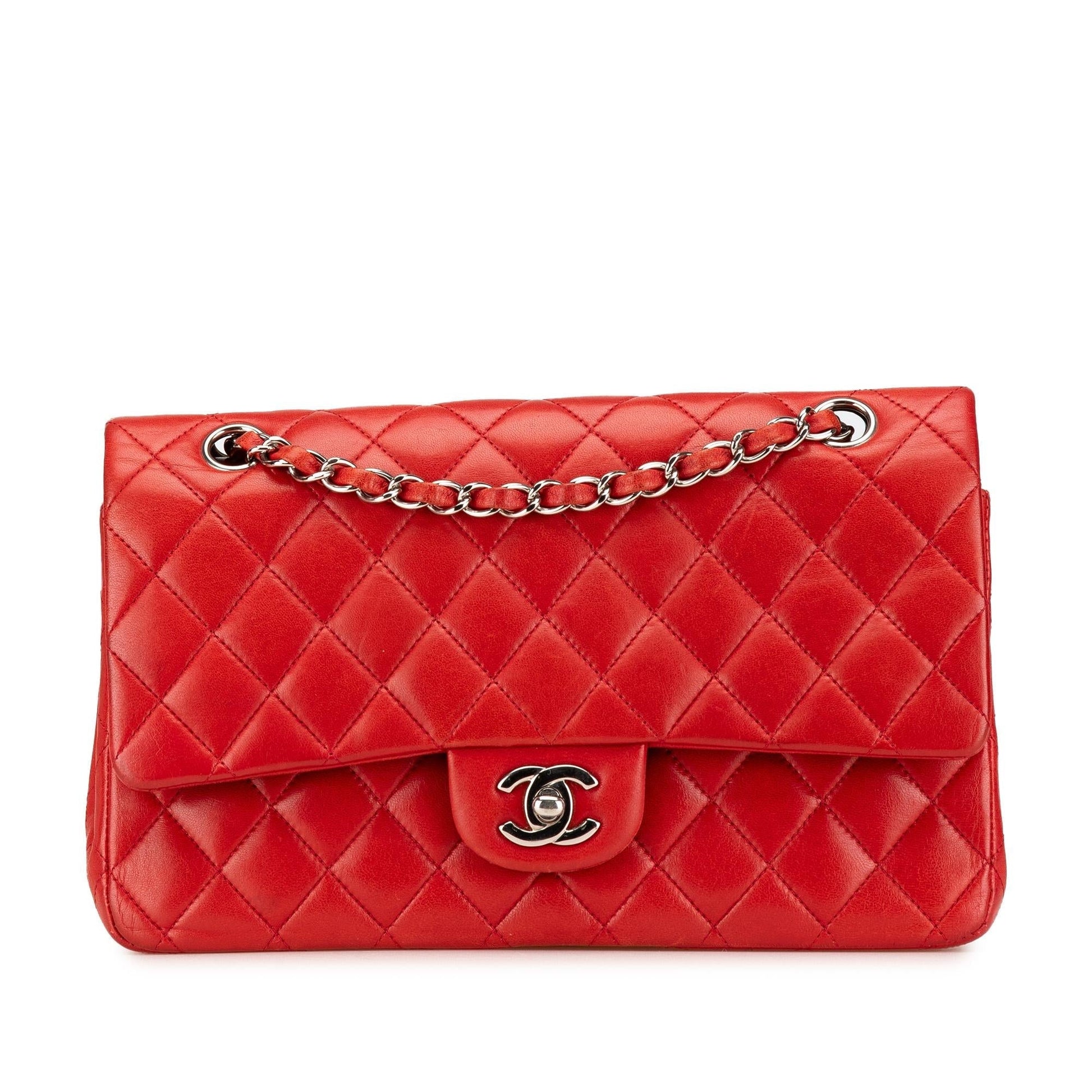 Chanel Classic Lambskin Double Flap Handbag Flap 26