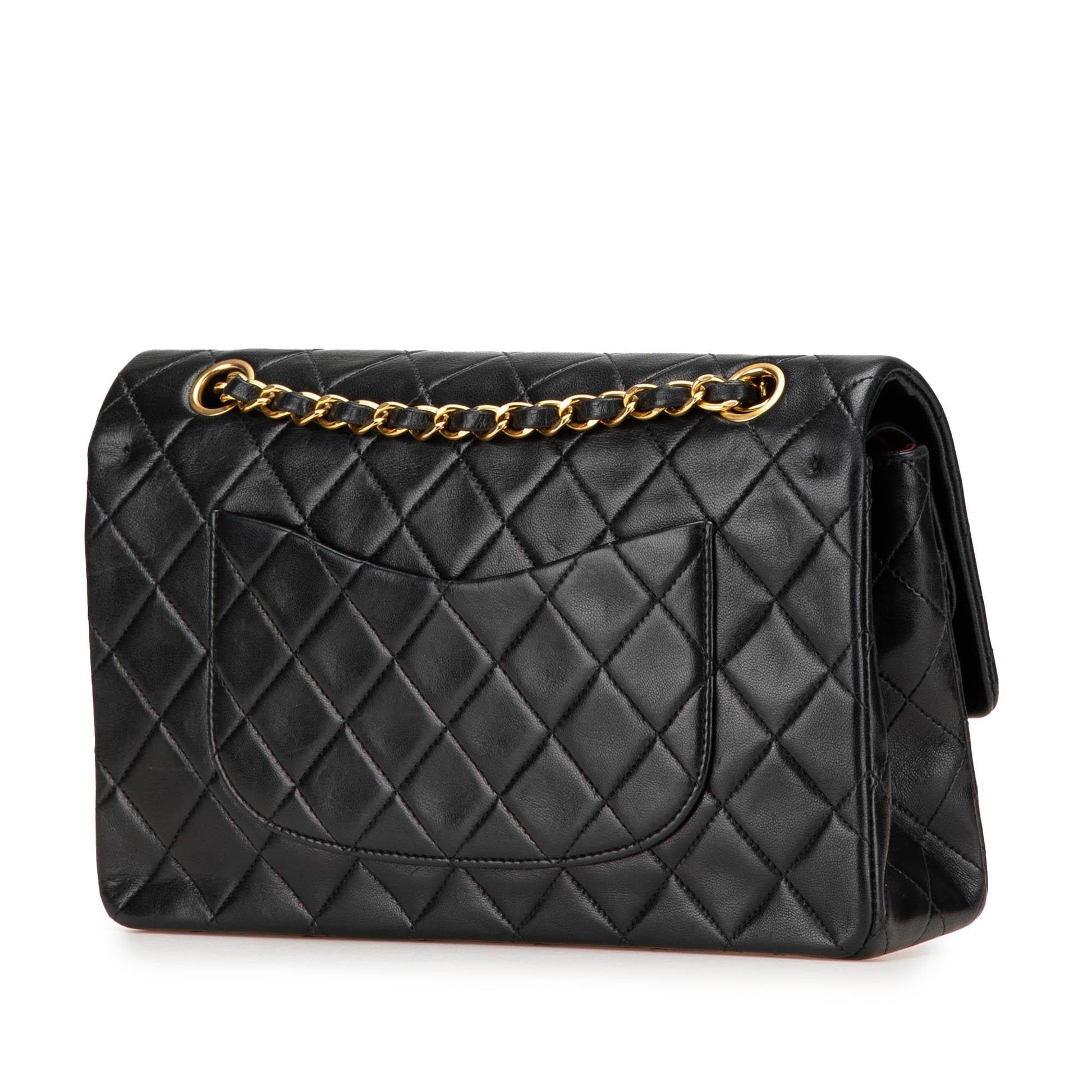 Chanel Classic Lambskin Double Flap Handbag Flap 34