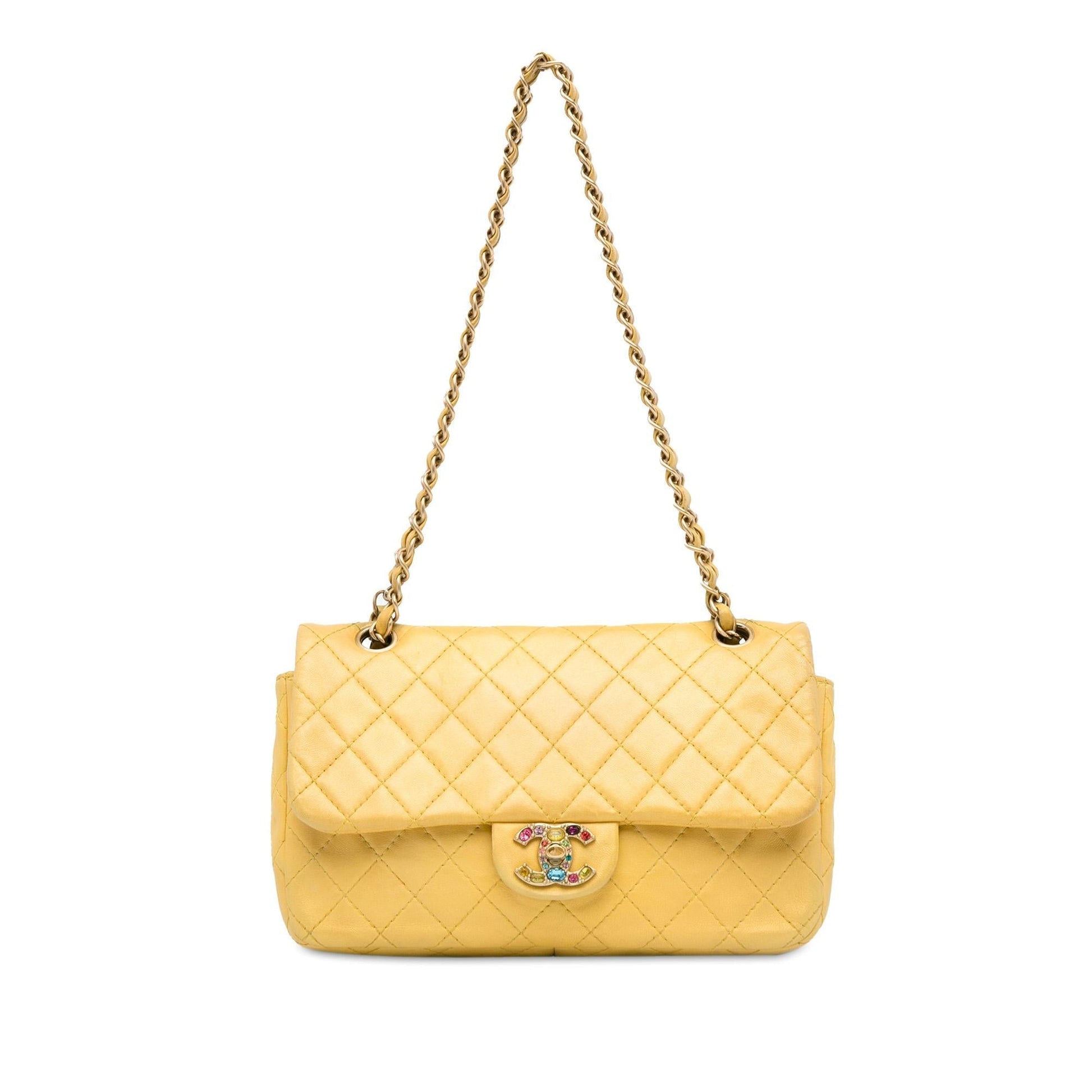 Chanel Classic Lambskin Precious Jewel Single Flap Handbag Shg Xnma6A