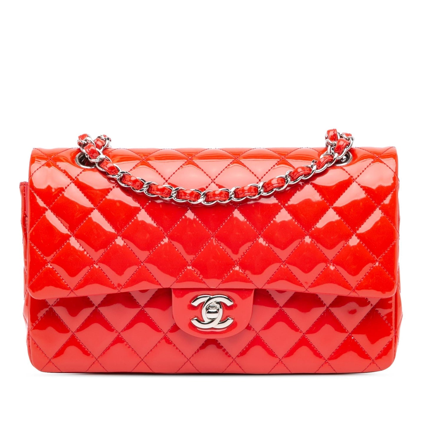 Chanel Classic Patent Double Flap Handbag Shg P3Kma6