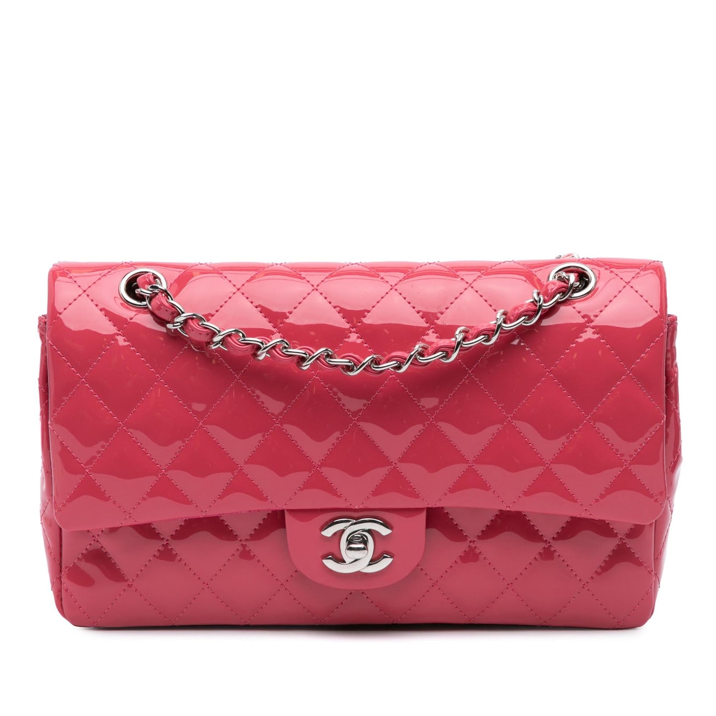 Chanel Classic Patent Double Flap Handbag Flap 4
