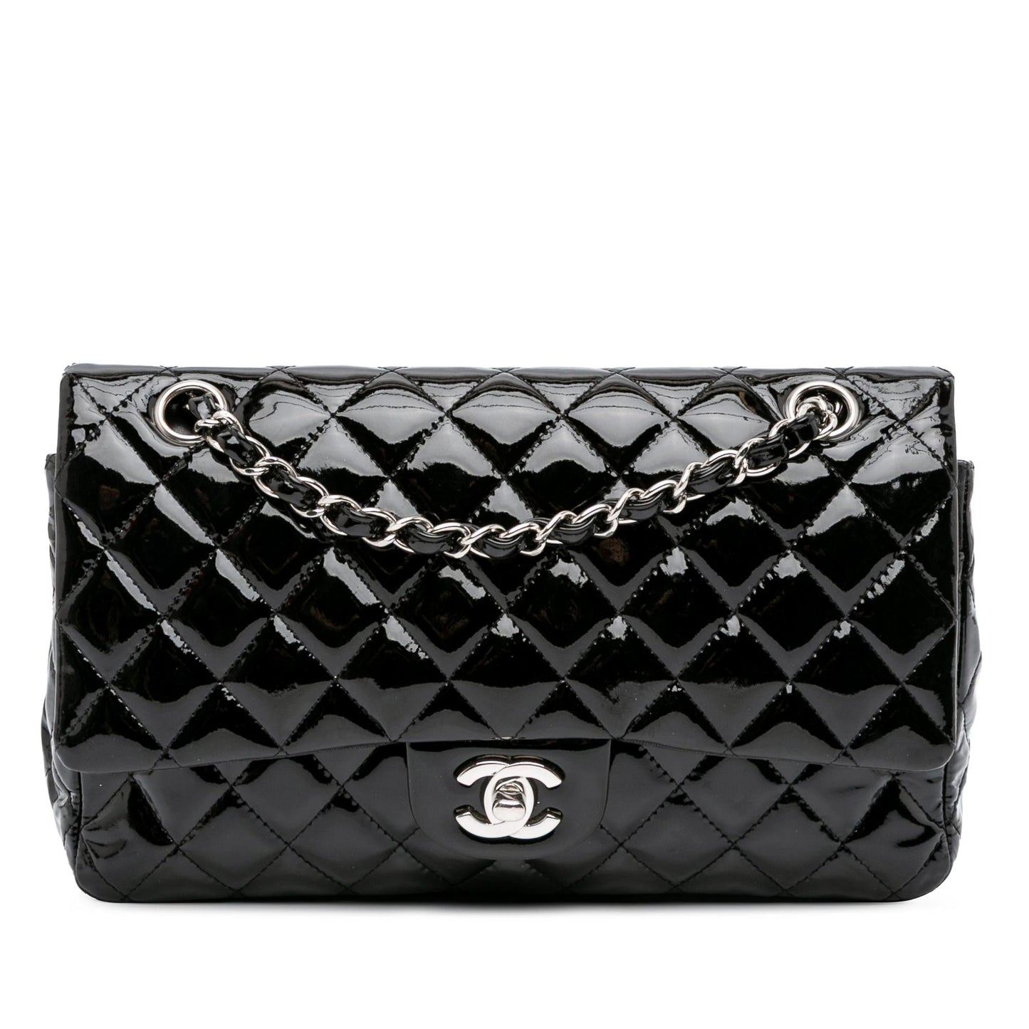 Chanel Classic Patent Double Flap Handbag Flap 7