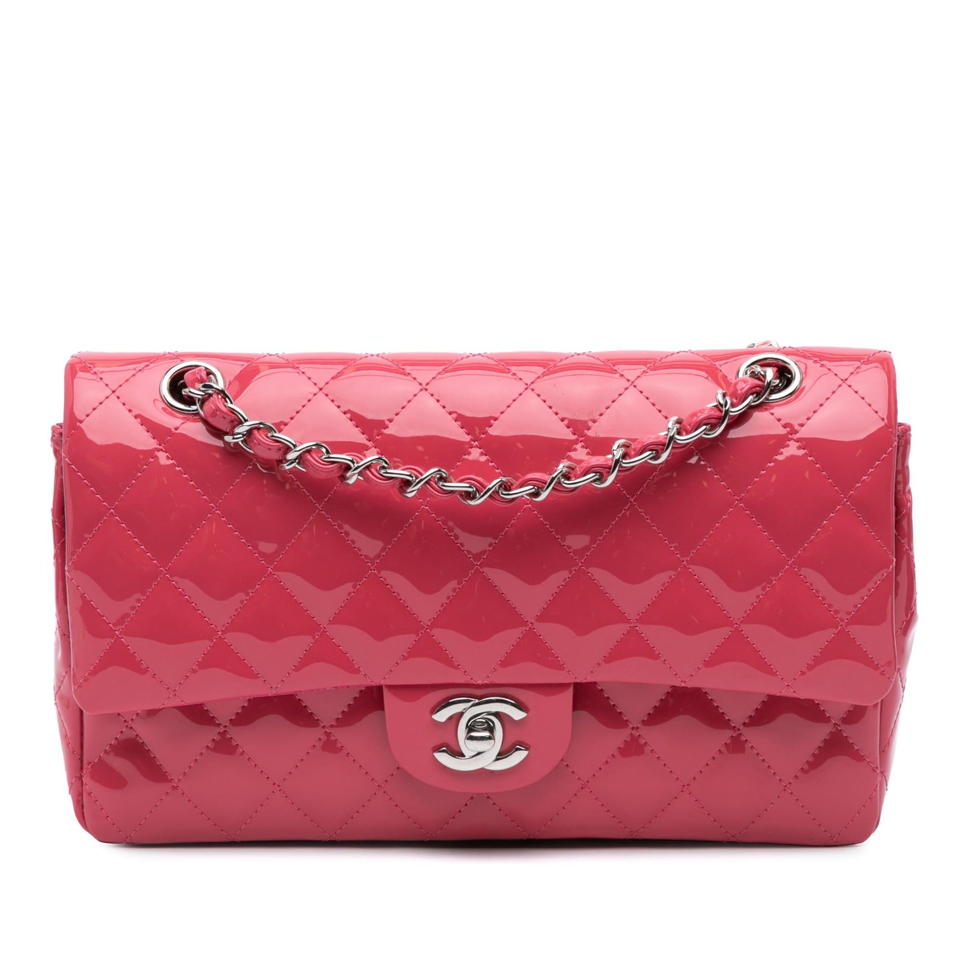 Chanel Classic Patent Double Flap Handbag Flap 6