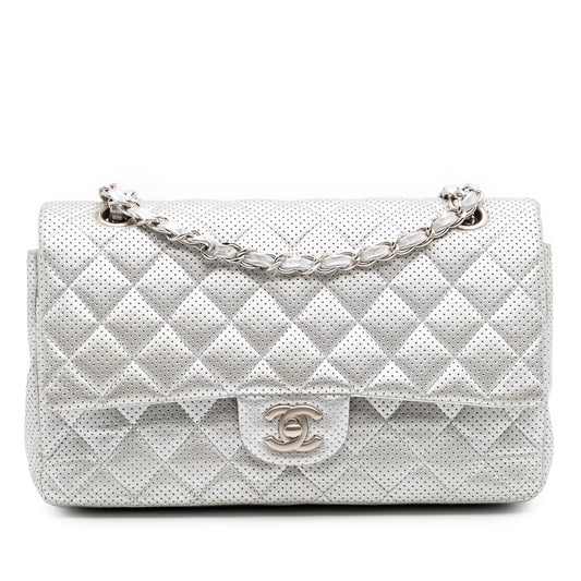 Chanel Classic Perforated Lambskin Double Flap Handbag Flap 1