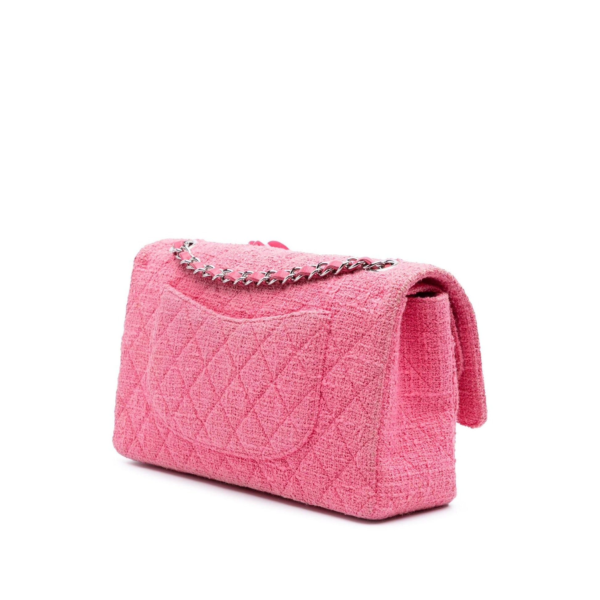 Chanel Classic Tweed Beaded Flower Double Flap Handbag