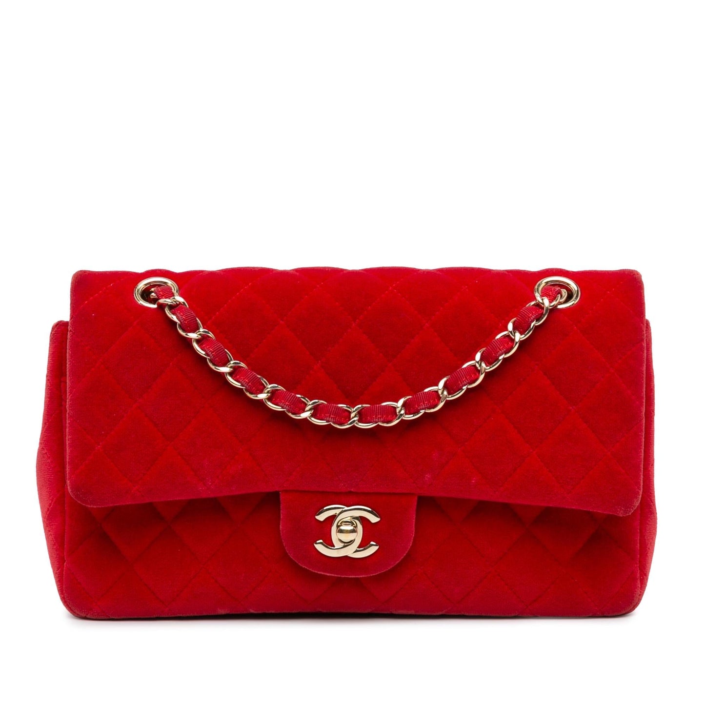 Chanel Classic Velvet Double Flap Handbag
