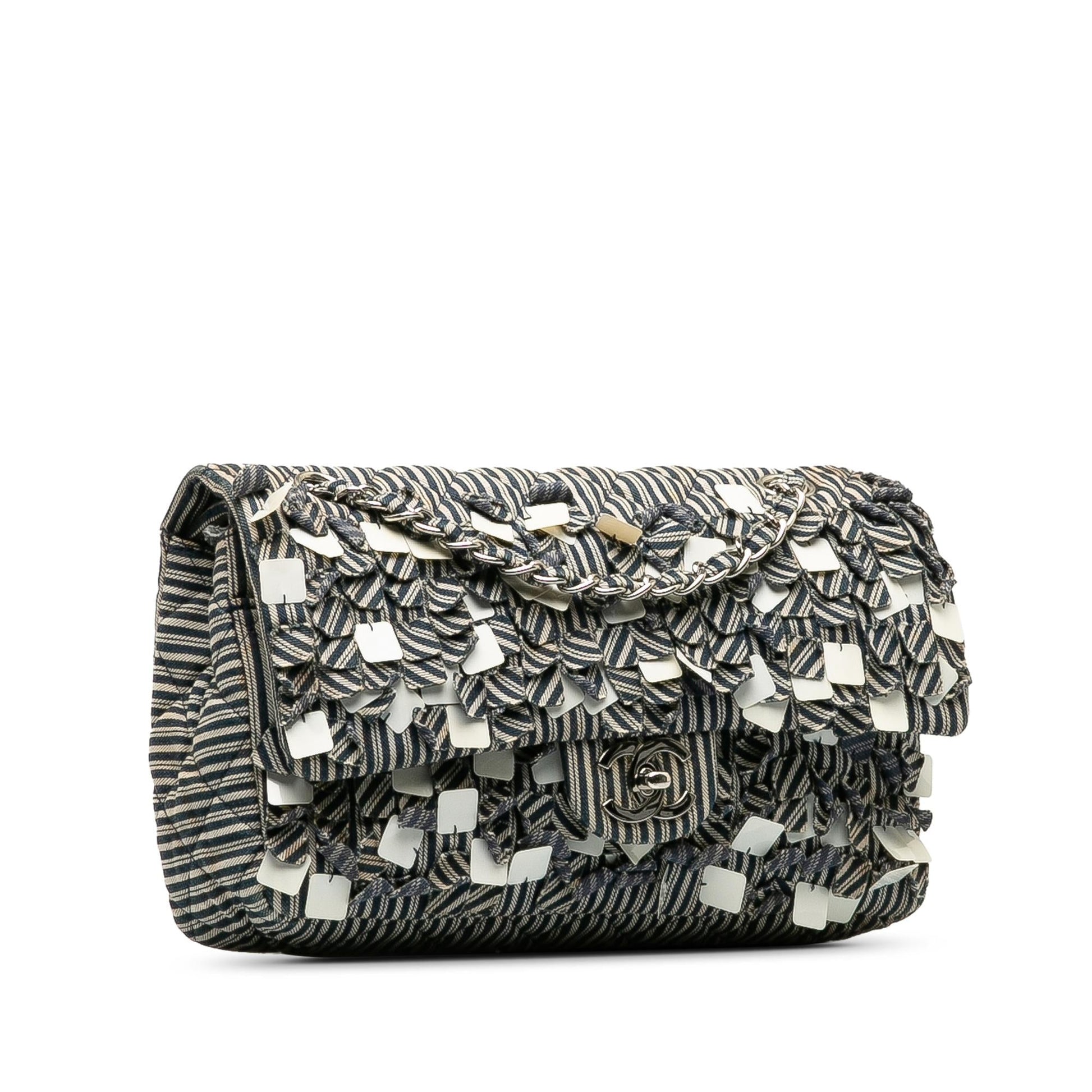 Chanel Cotton Striped Double Flap SHG-H6a1oN Handbag