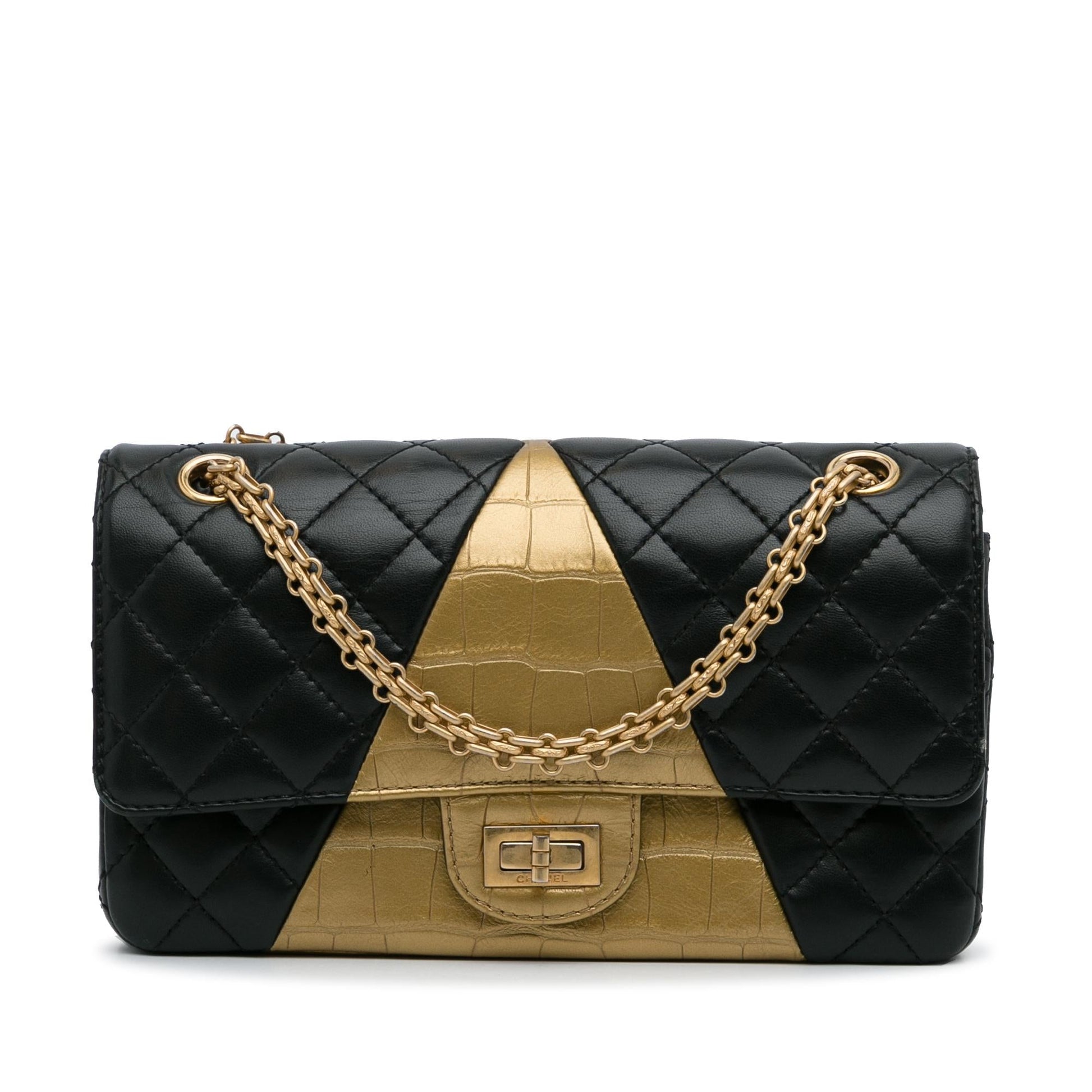 Chanel Croc Embossed Lambskin 2.55 Reissue Double Shoulder Bag Bag 1