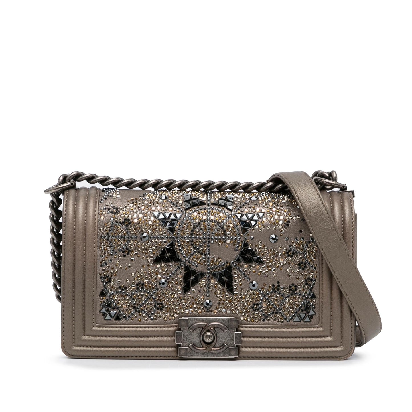 Chanel Crystal Embellished Goatskin Boy Handbag Boy 1