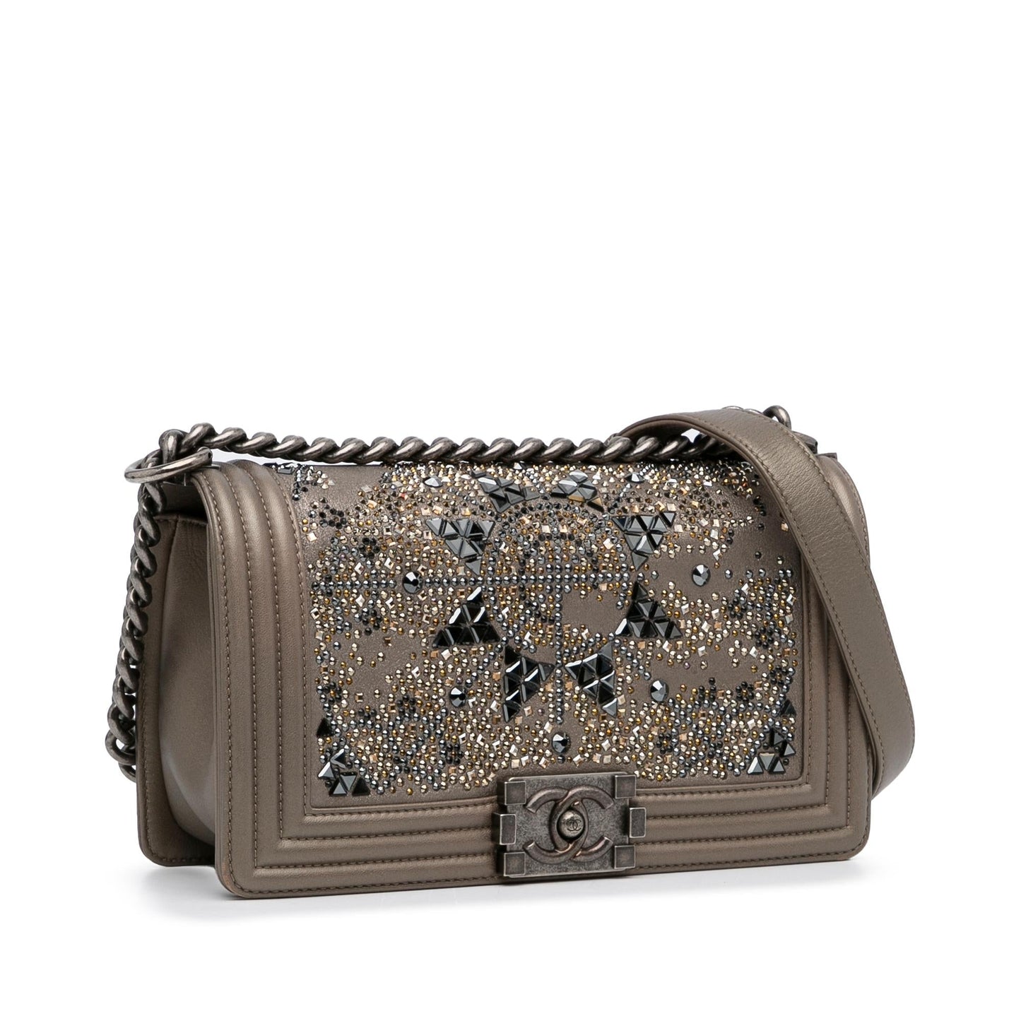 Chanel Crystal Embellished Goatskin Boy Handbag Boy 1