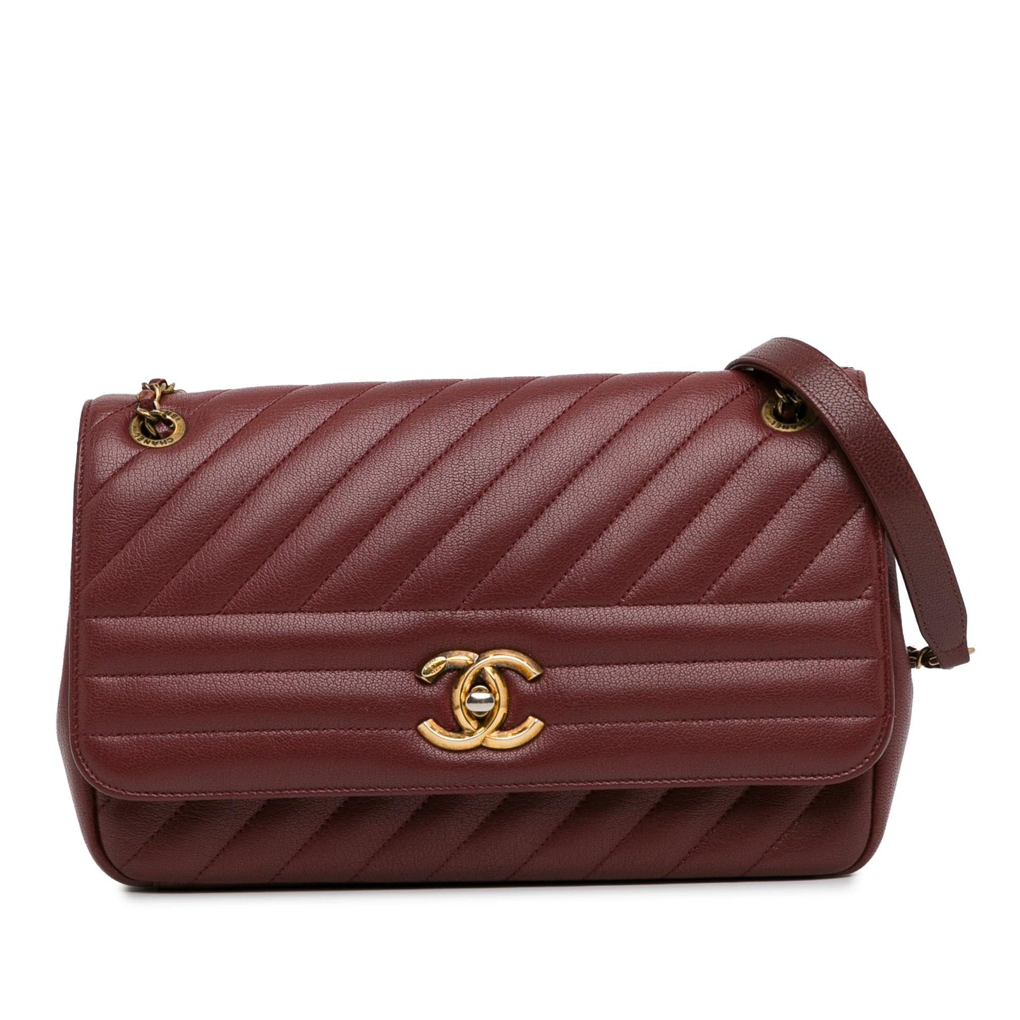 Chanel Diagonal Quilted Goatskin Flap SHG-HH5O86 Handbag