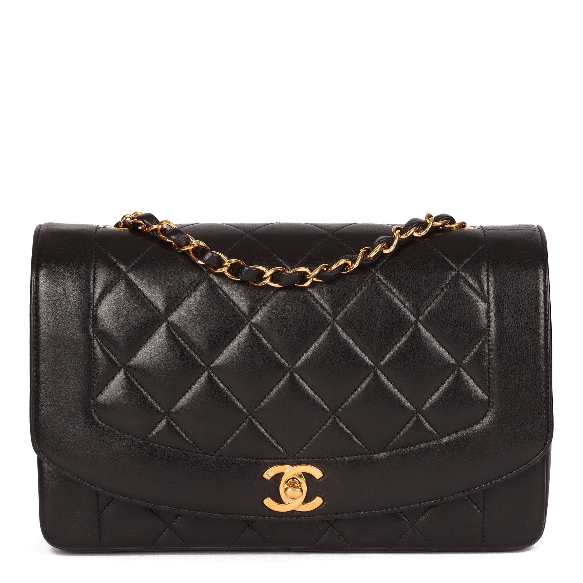 Chanel QUILTED DIANA CLASSIC SINGLE FLAP Shoulder Bag