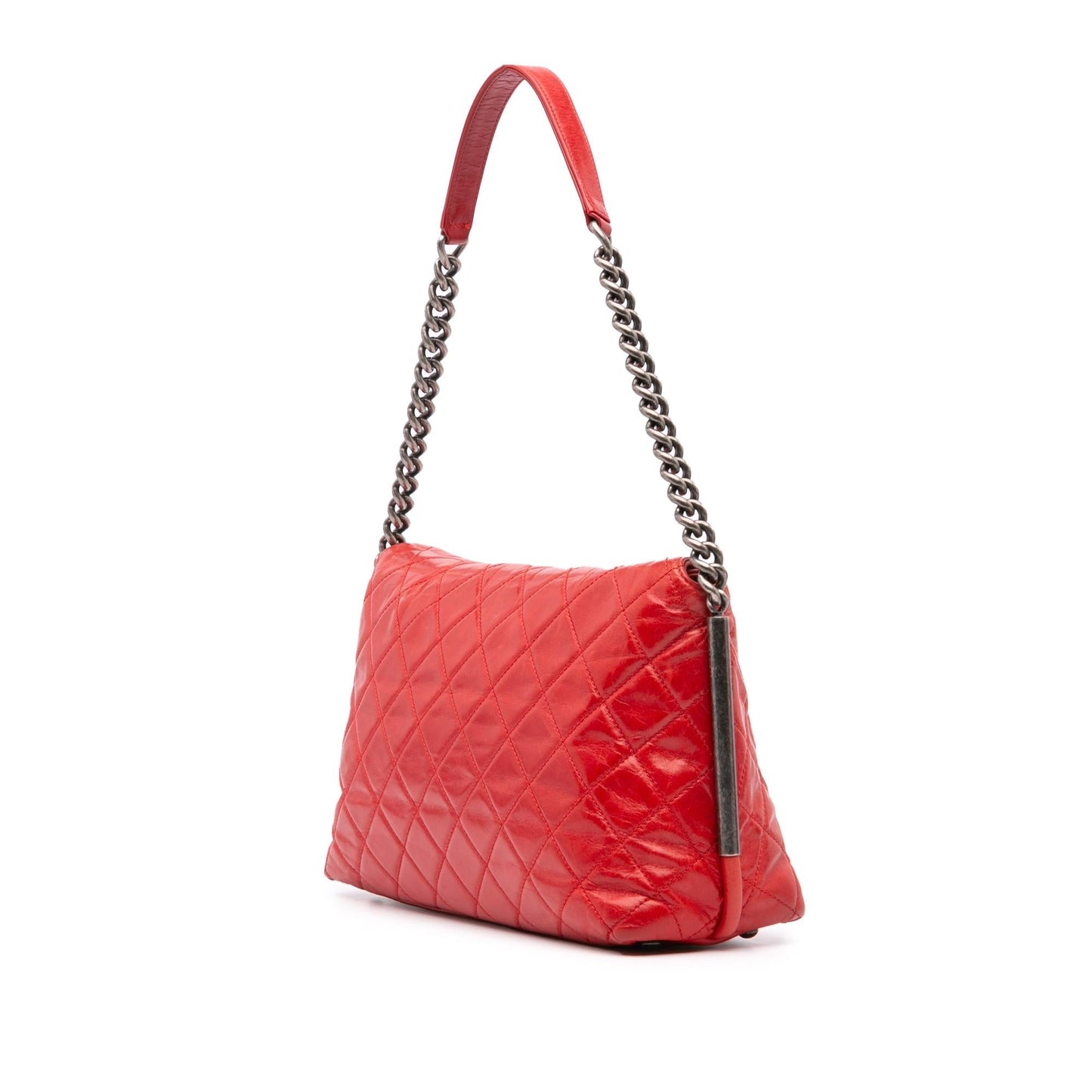 Chanel Glazed Calfskin Stitch It Fold Over Handbag Flap 1