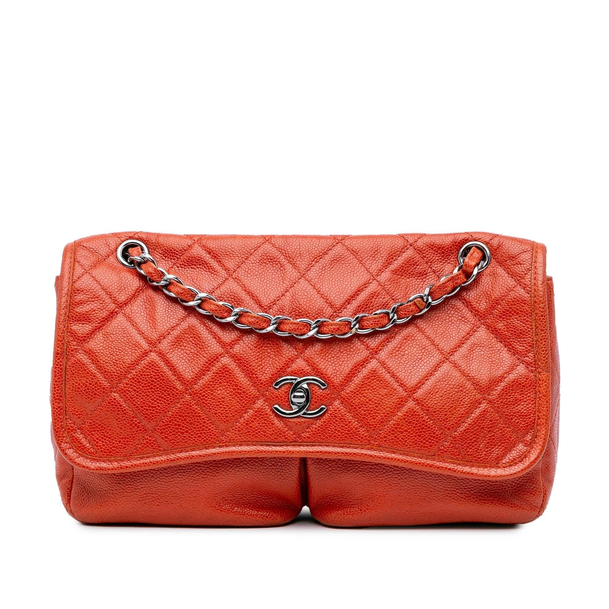 Chanel Grained Calfskin Natural Beauty Flap Handbag