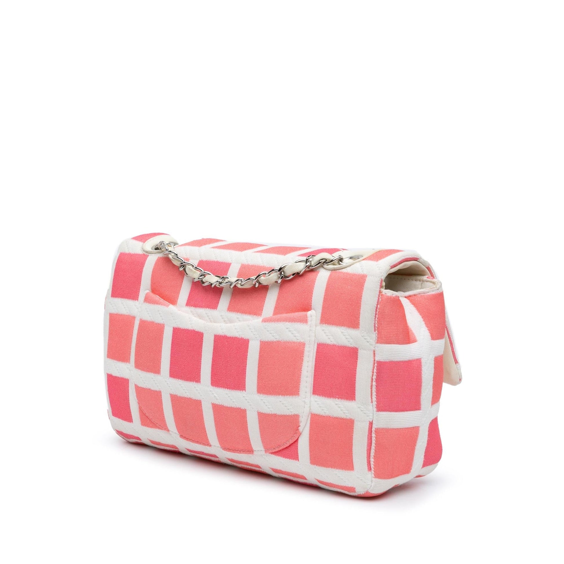 Chanel Jersey Grid Single Flap Handbag