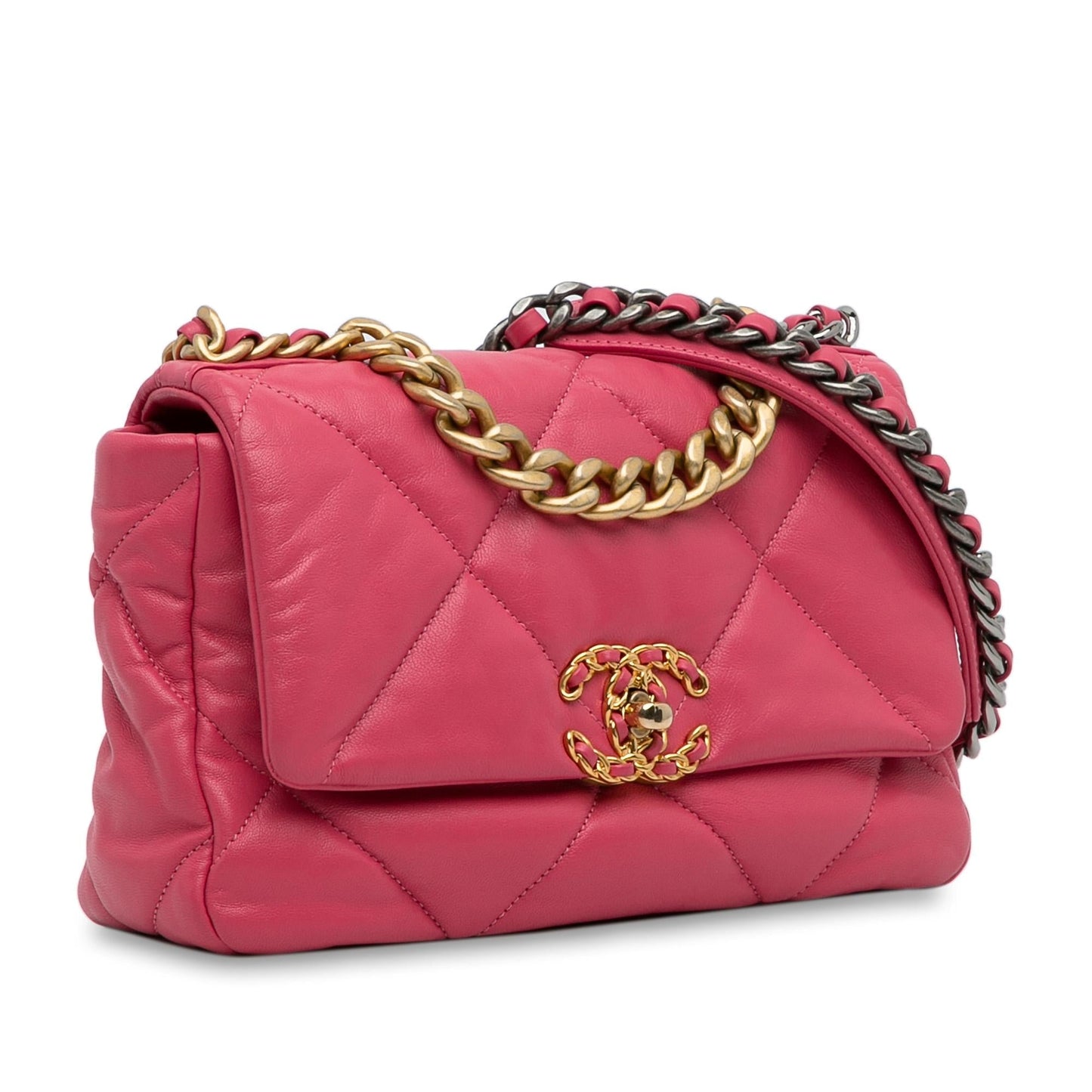 Chanel Lambskin 19 Flap Handbag Flap 4