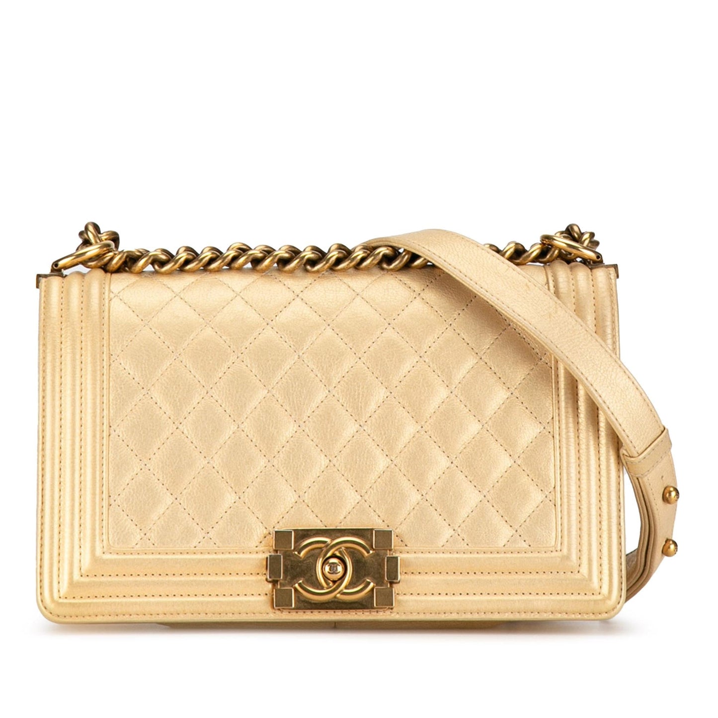 Chanel Lambskin Boy Flap SHG-DlBlUN Handbag