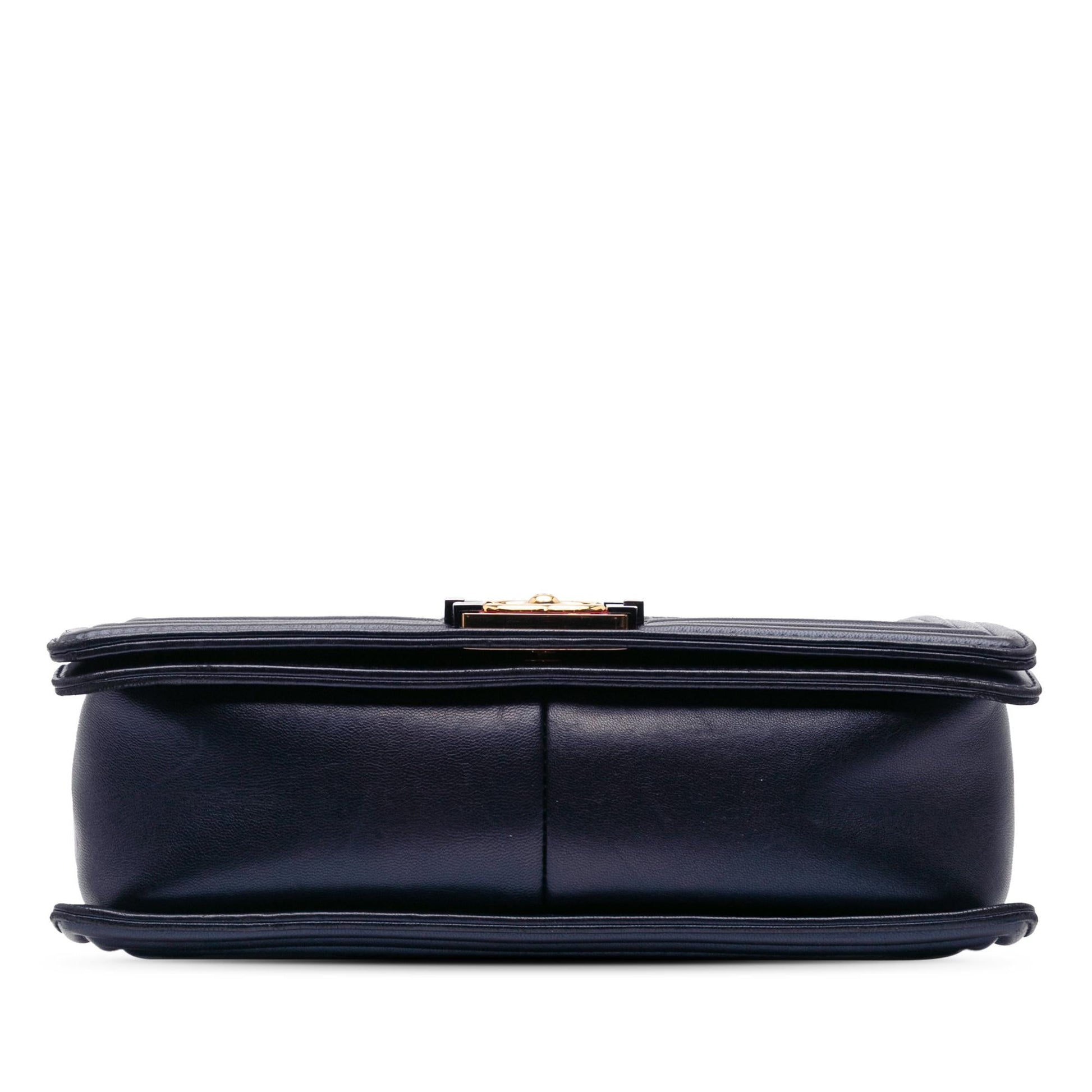 Chanel Lambskin Embossed Cube Boy Flap Handbag