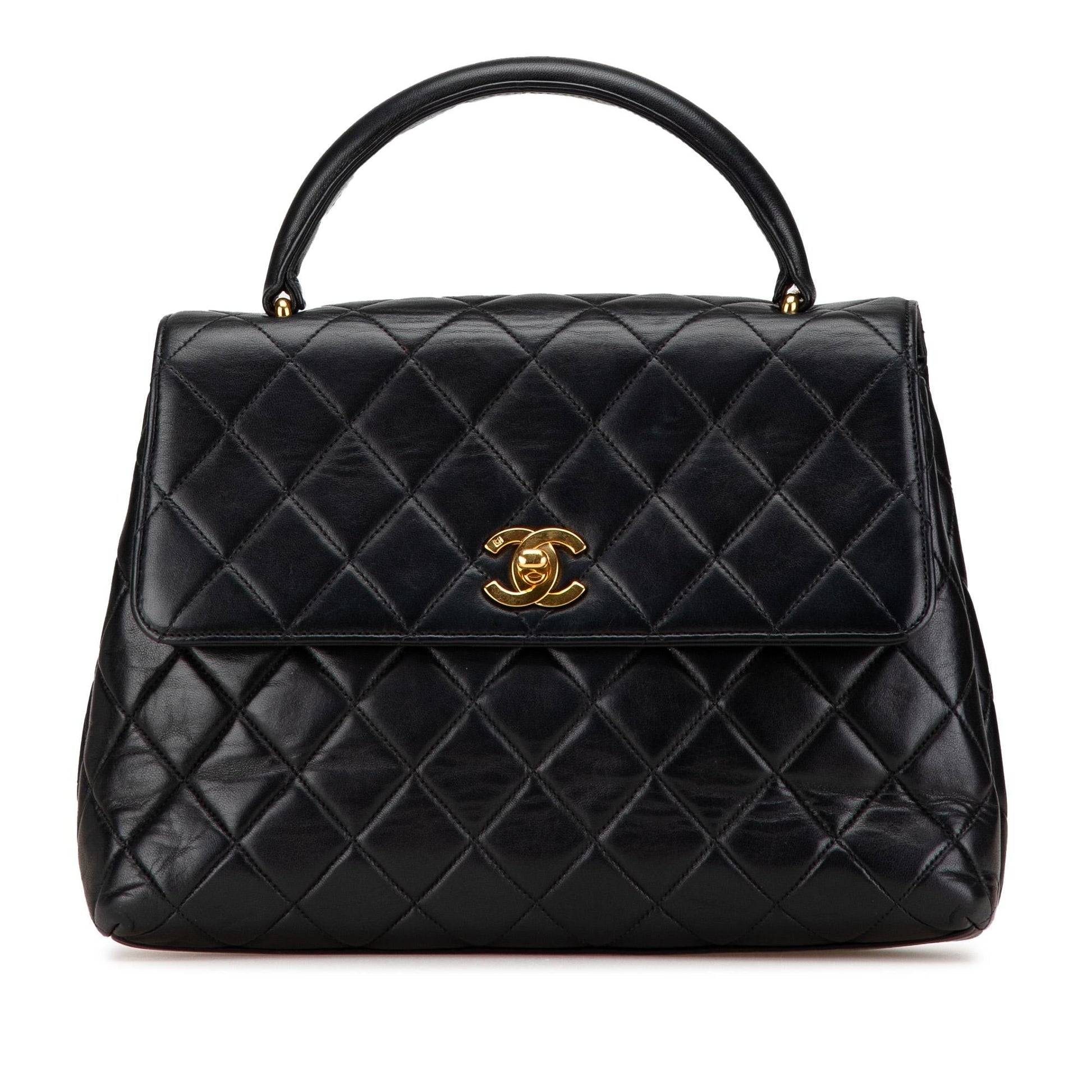 Chanel Lambskin Kelly Top Handle Handbag