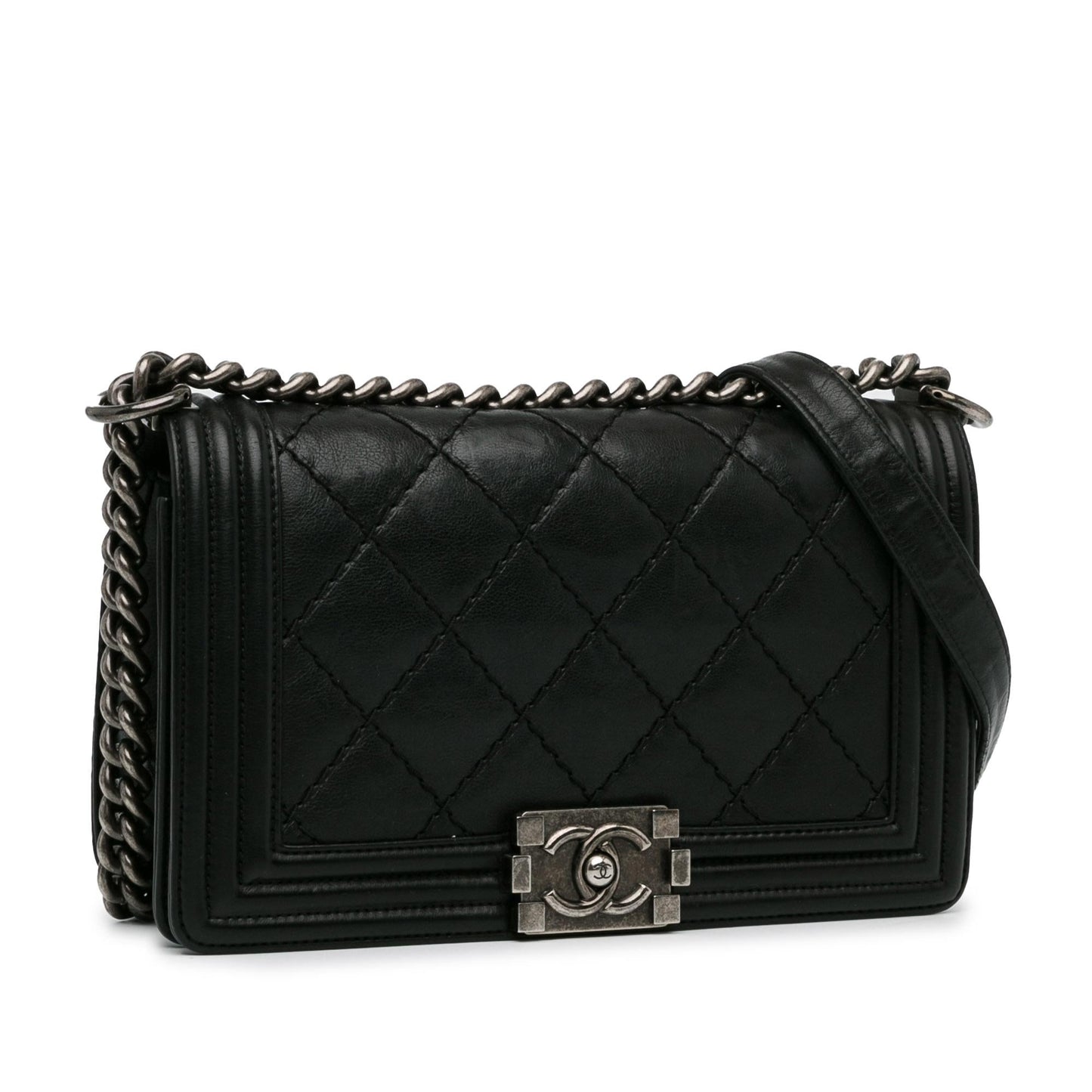 Chanel Lambskin Stitch It Boy Flap SHG-QrNhc7 Handbag