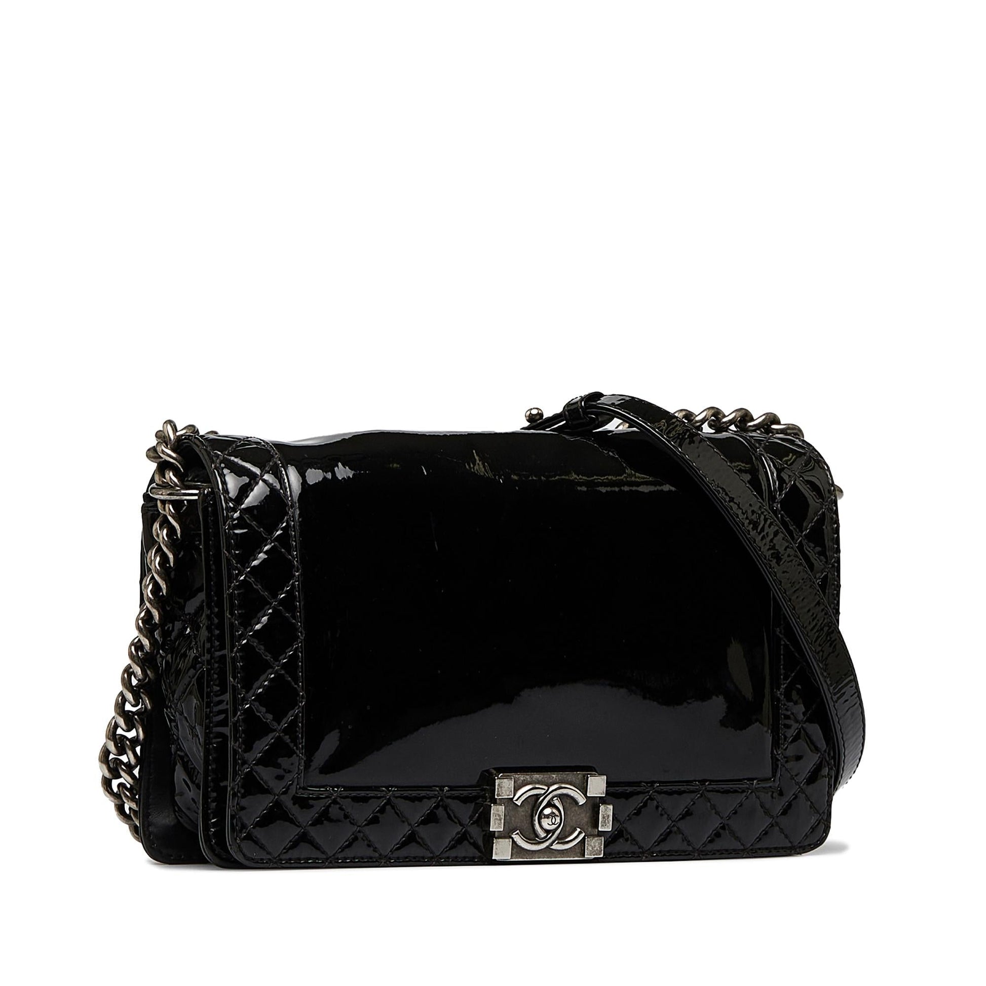 Chanel Patent Boy Reverso Flap Handbag Flap 1