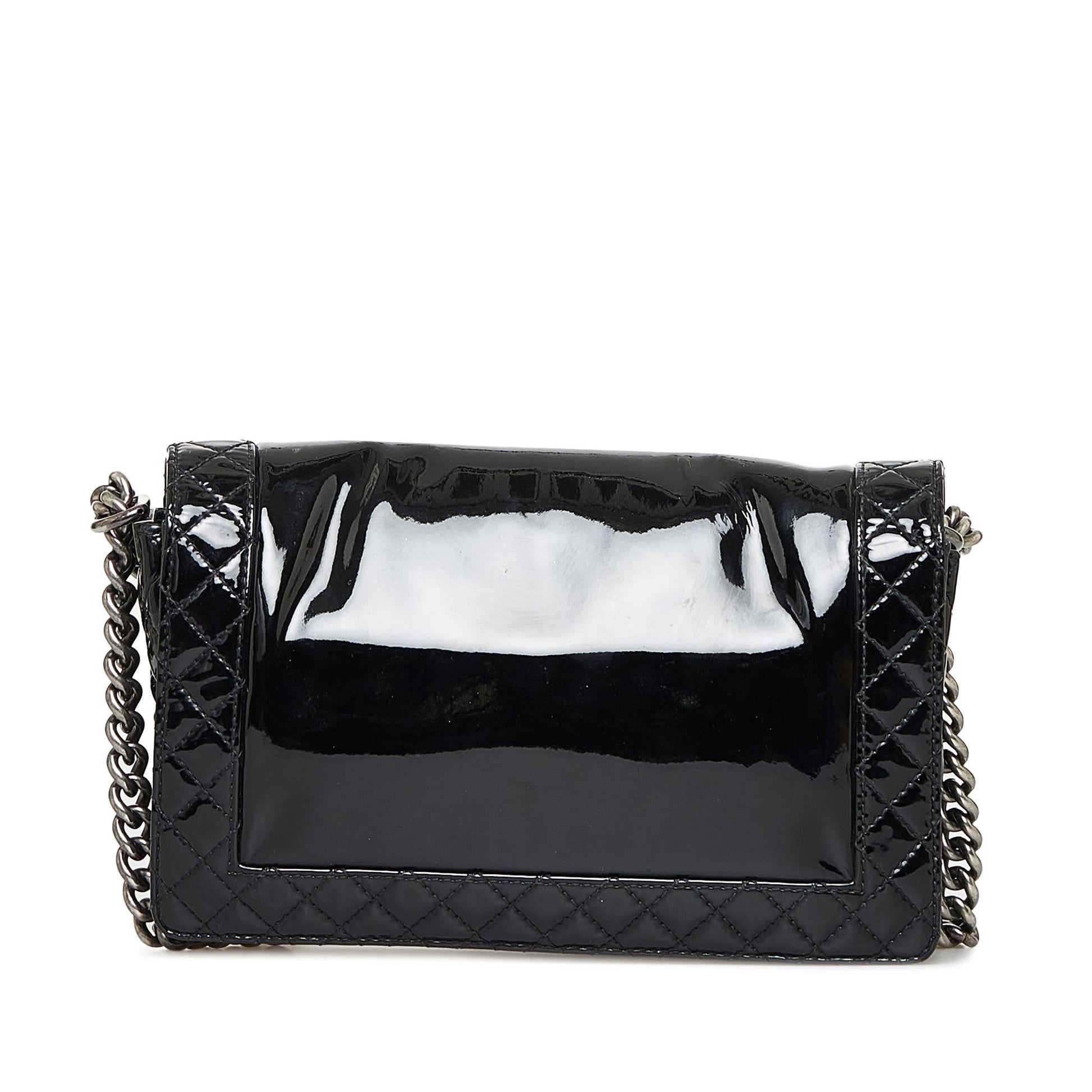 Chanel Patent Reverso Boy Flap Handbag